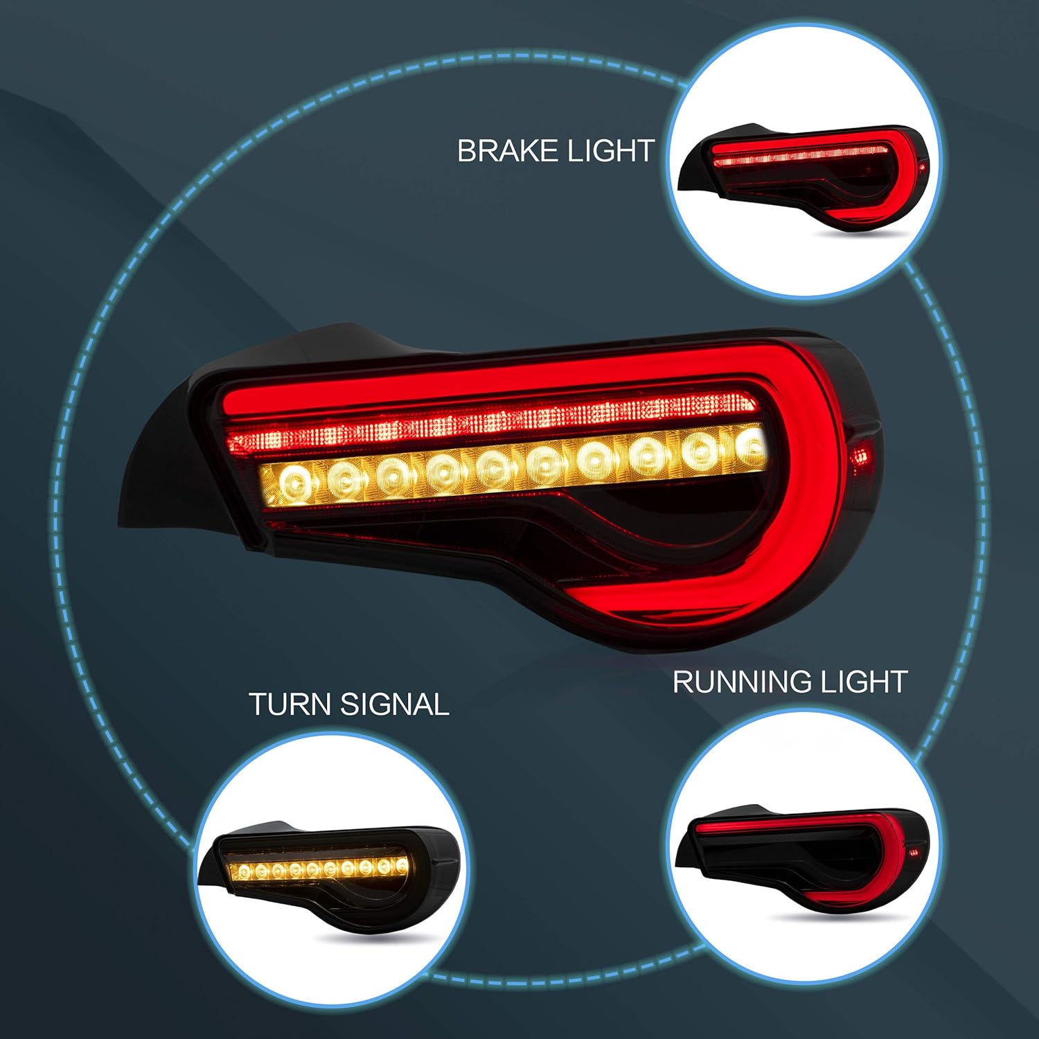 Get Cheap Price VLAND Tail lights Assembly Fit for Toyota GT 86 2012-2020/ Subuaru Brz 2013-2020,smoked,Plug-and-play