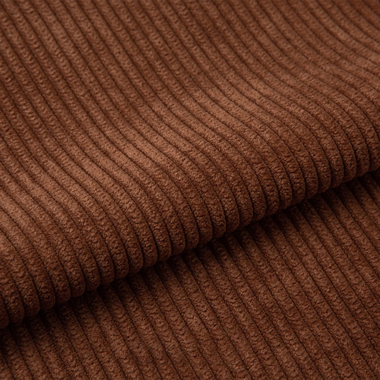 155cm Wide DIY Corduroy Material Fabric, Upholstery Sewing Craft Material Fabric, 22 Solid Colors, Polyester Washable, for Coat Shirt Dress Pants Costume Sofa Throw Pillow Covers (Color : 06 Brown,