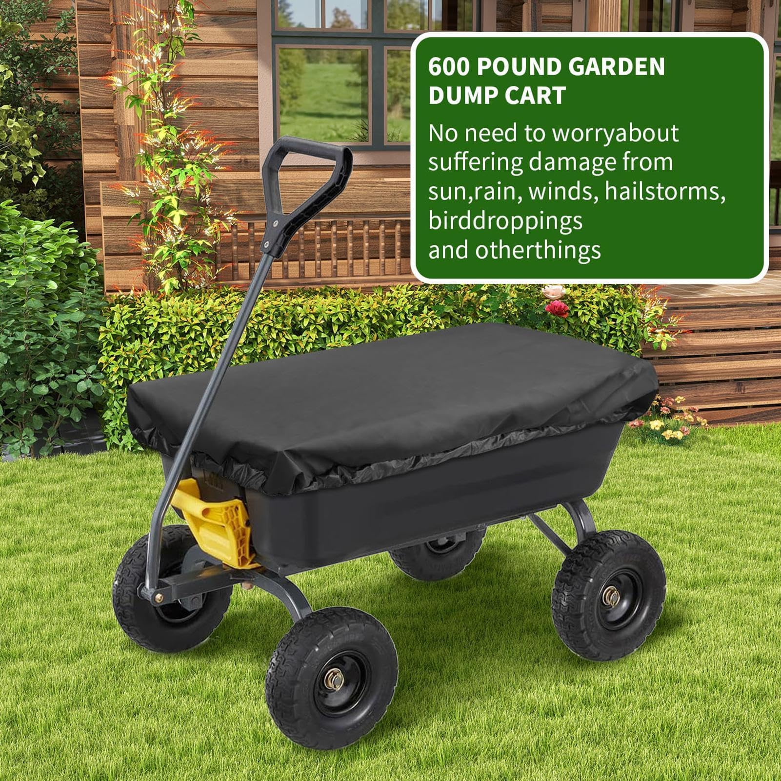 Funda resistente para carrito de exteriores, resistente a los rayos UV, impermeable, almacenamiento para carrito de compras, camping, jardinería, granja y granero, protección contra los elementos