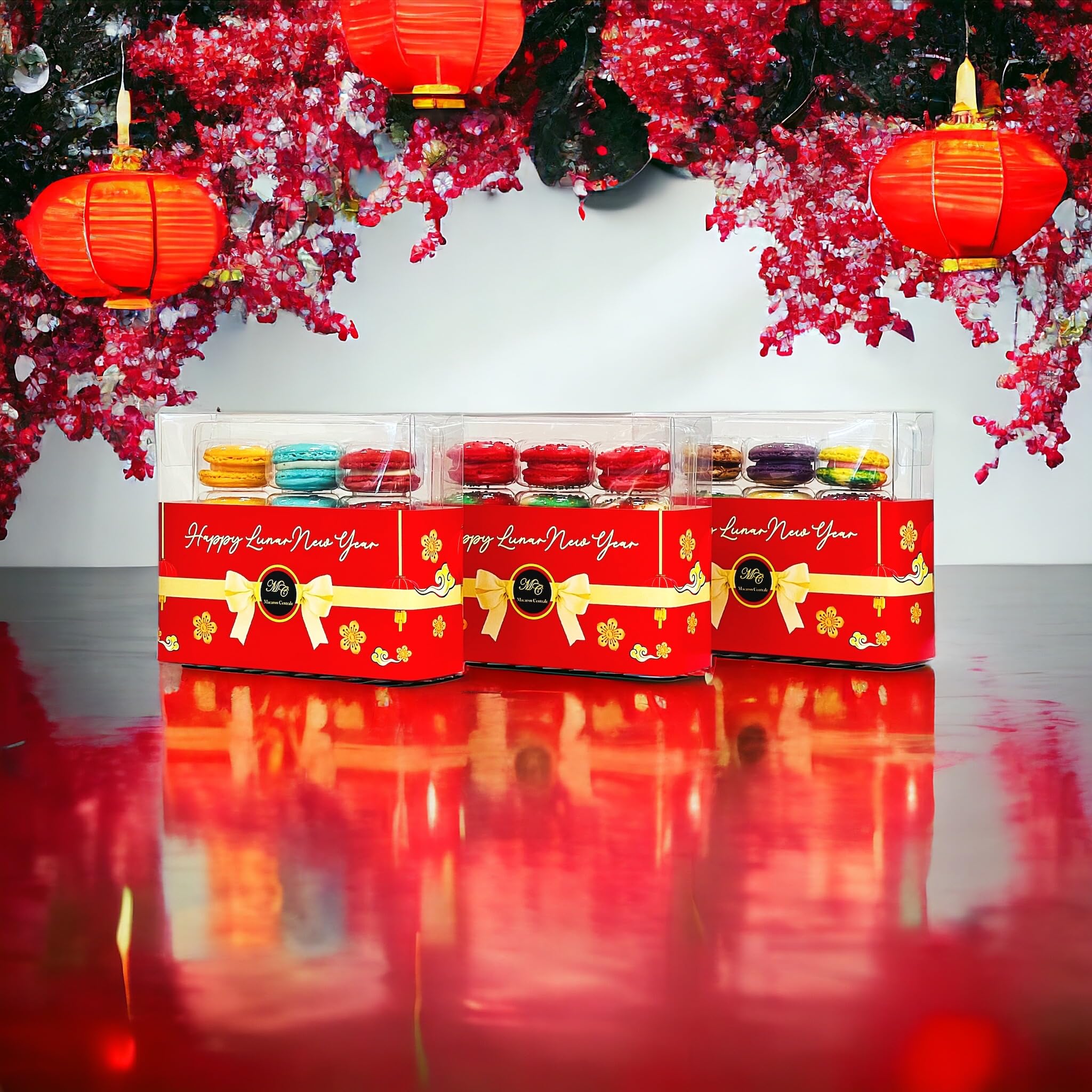 12 Pack Happy Lunar New Year Assortment with Clear Gift Box | Perfect for Joyous Lunar New Year Celebration