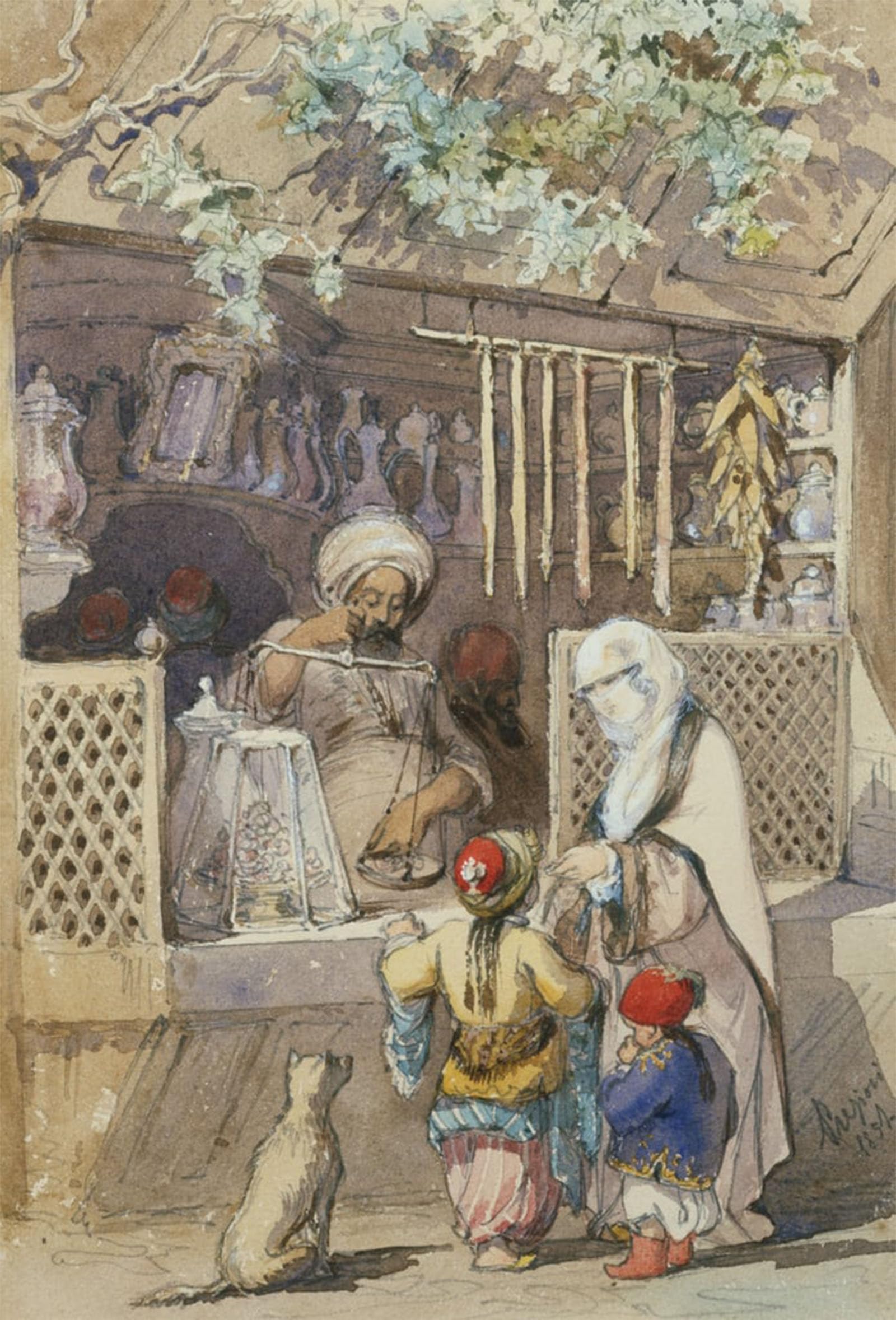 Artxlxxbn No Frame Famous Painting Art Wall Decor Abstract Art Picture Turkish Figures At A Sweetmeat Stall By Amadeo Preziosi Animal Pictures For Home Decor 60X90cm