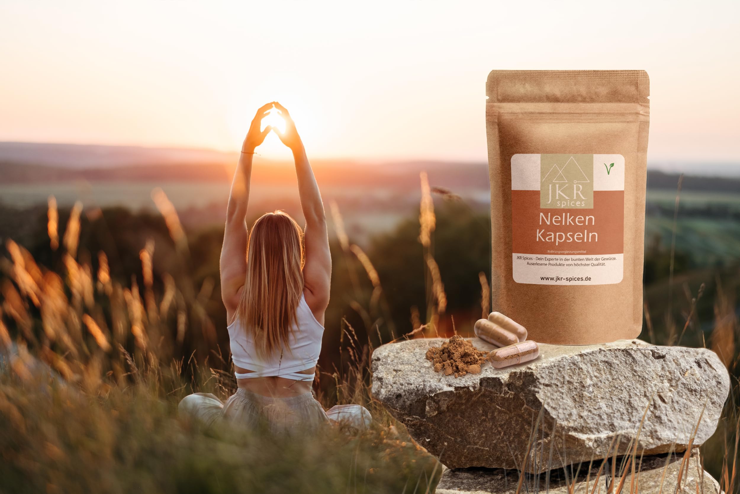 JKR Spices 420 capsule vegane per chiodi di garofano – capsule vegane riempite con polvere di chiodi di garofano di alta qualità – dosaggio elevato – 450 mg di chiodi di garofano macinati – Capsule