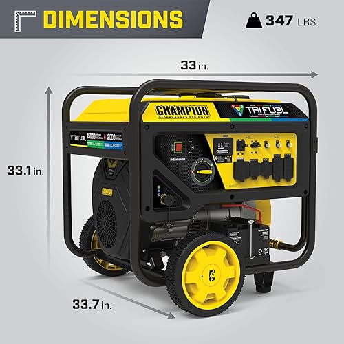 Miniatura 7 de Champion Power Equipment 15,000 vatios arranque eléctrico tri combustible generador portátil de respaldo para el hogar con CO Shield
