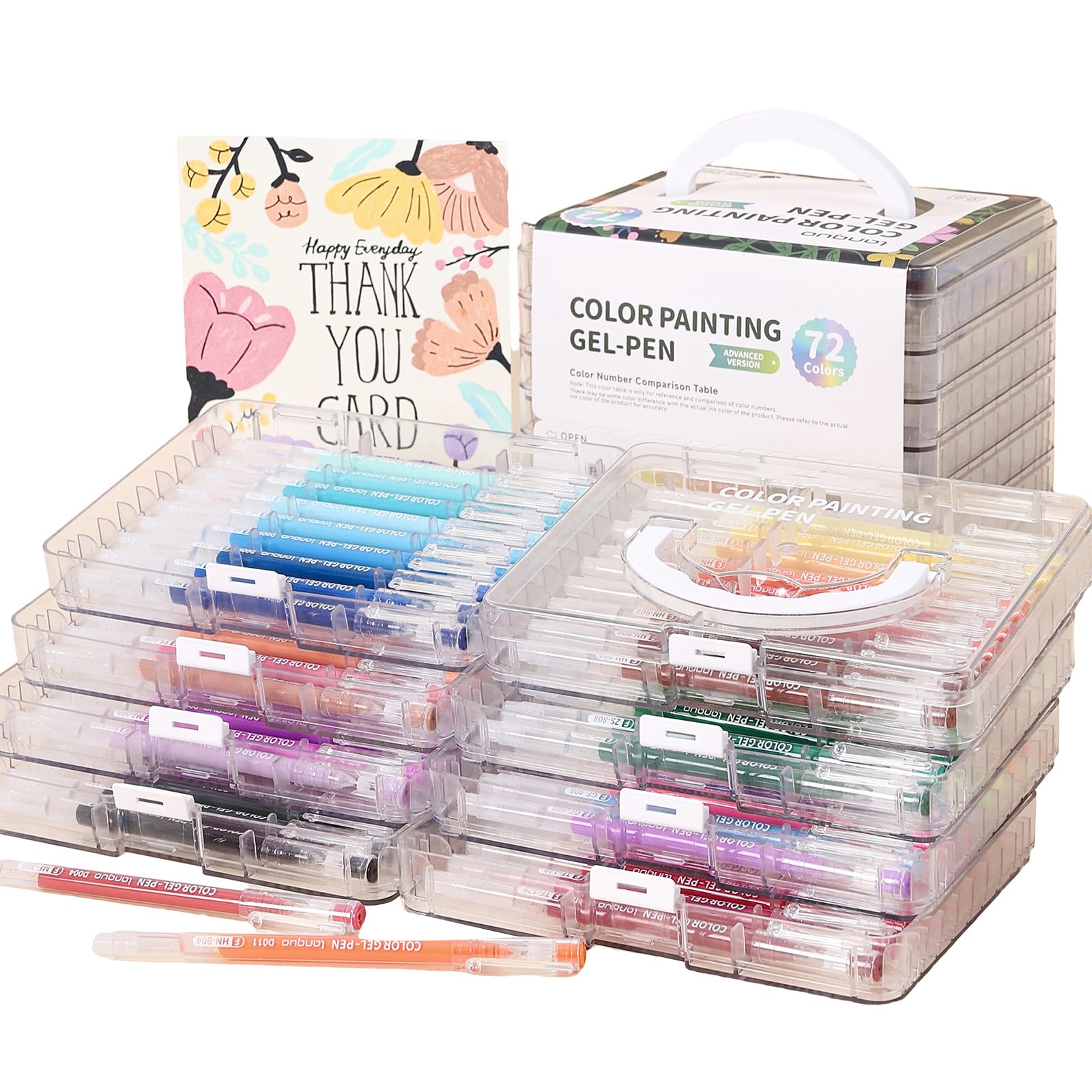 45/72 / 99 Farben Bunter Gelstift Mehrfarbiger Journalstift 0, 6 mm Nadelspitze für Farbcodierung Scrapbooking Kunst Zeichnung Planer
