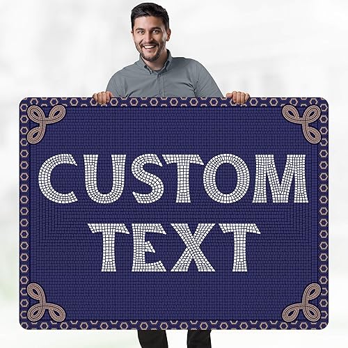 Miniatura 1284 de My Sign Center - Letrero personalizado, 11 colores de fuente, 13 estilos de fuente, 4 opciones de agujero, 22 tamaños, 8 x 32 pulgadas, sin óxido,