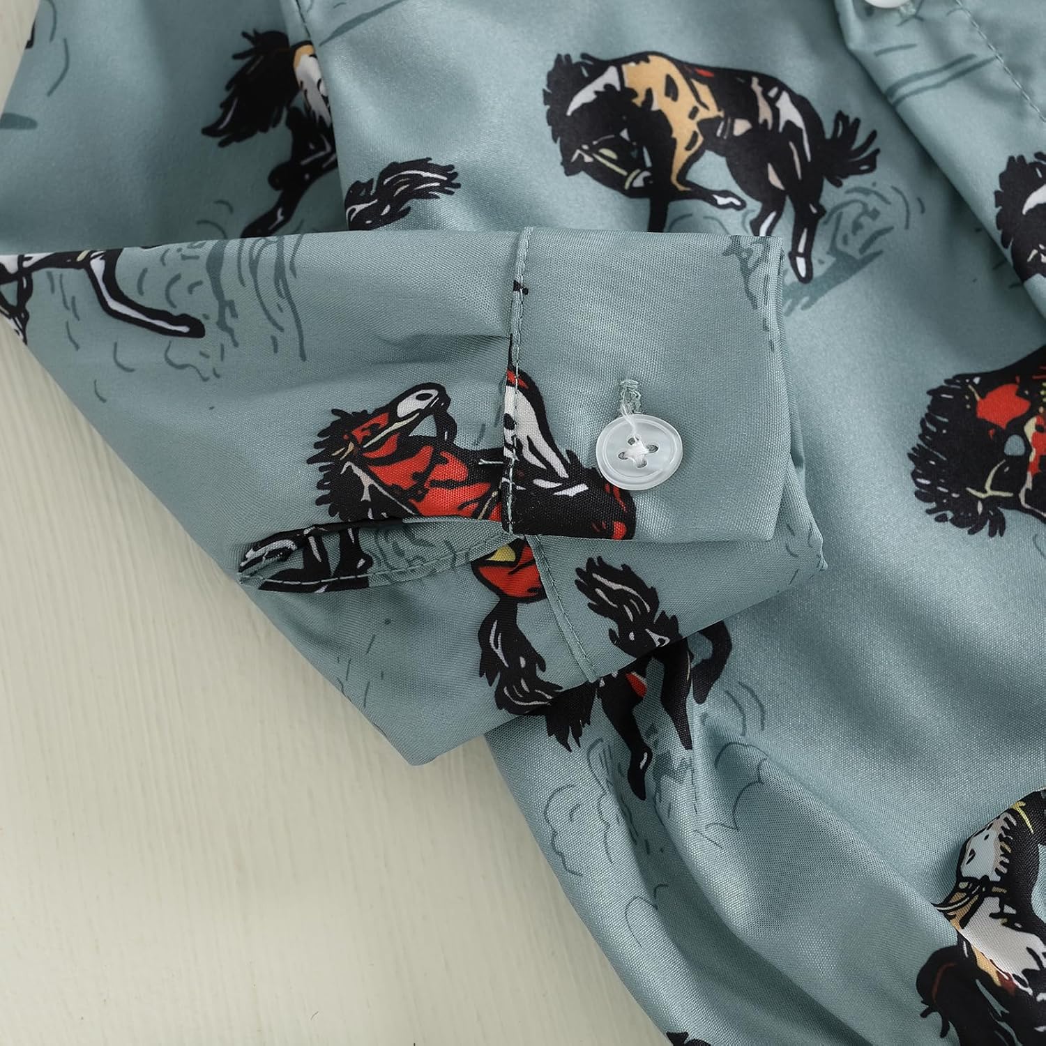 Yuemengxuan Baby Boy Western Cowboy Outfit Long Sleeve Button Down Shirt Romper Infant Bodysuit Fall Gentleman Clothes - Image 6