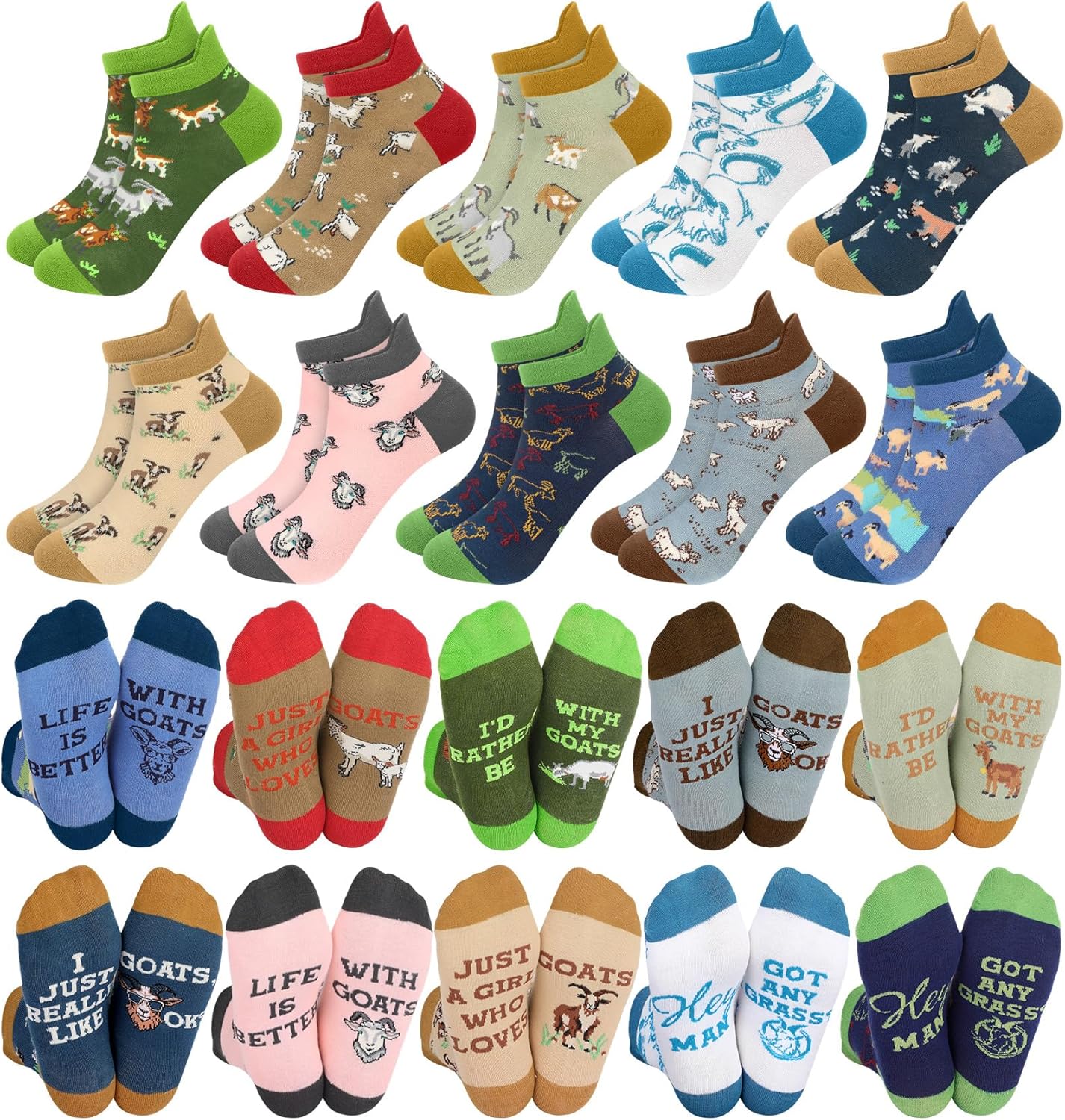 10 Pairs Funny Animals Socks Capybara Goat Pig Frog Chicken Dachshund Socks Animal Lover Gifts