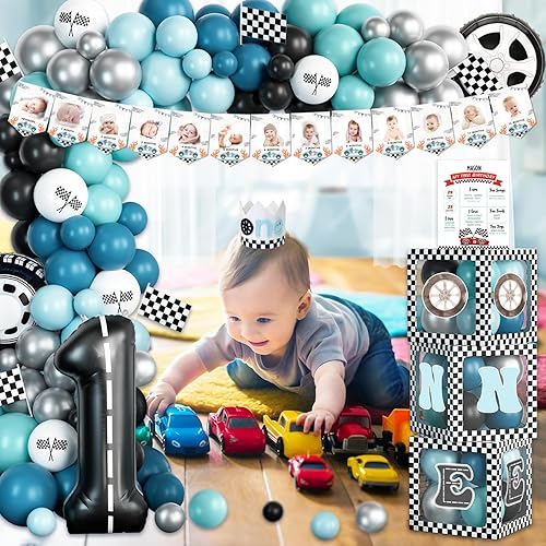 Miniatura 6 de Fast One - Decoraciones de cumpleaños para niños, decoraciones de primer cumpleaños para niños, decoración de primer cumpleaños para niños, telón de