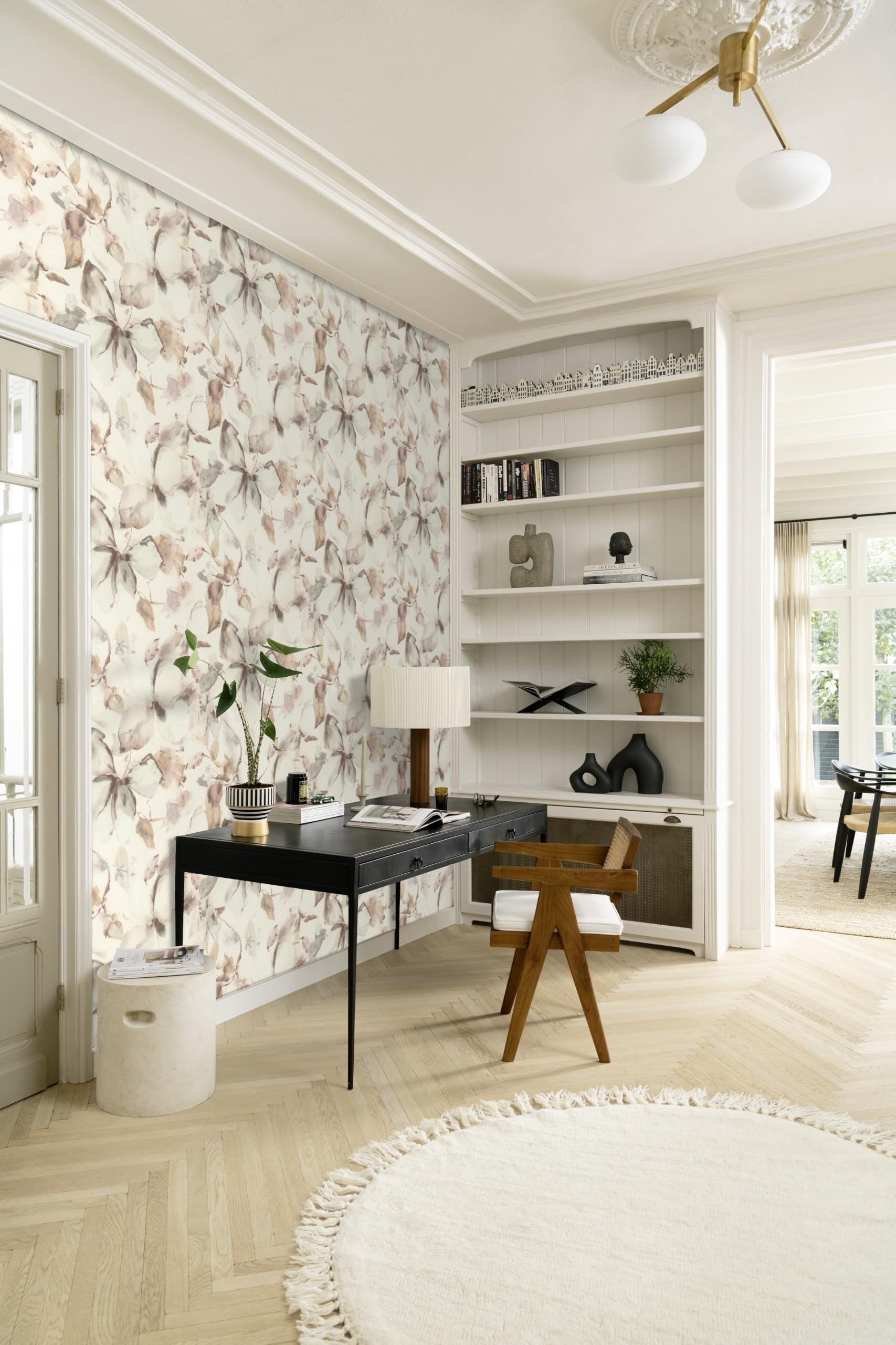 Rasch Florentine IV Papier peint intissé Motif magnolias Blanc Crème Vert Rose Pour une ambiance romantique Robuste et lavable 10,05 m x 0,53 m