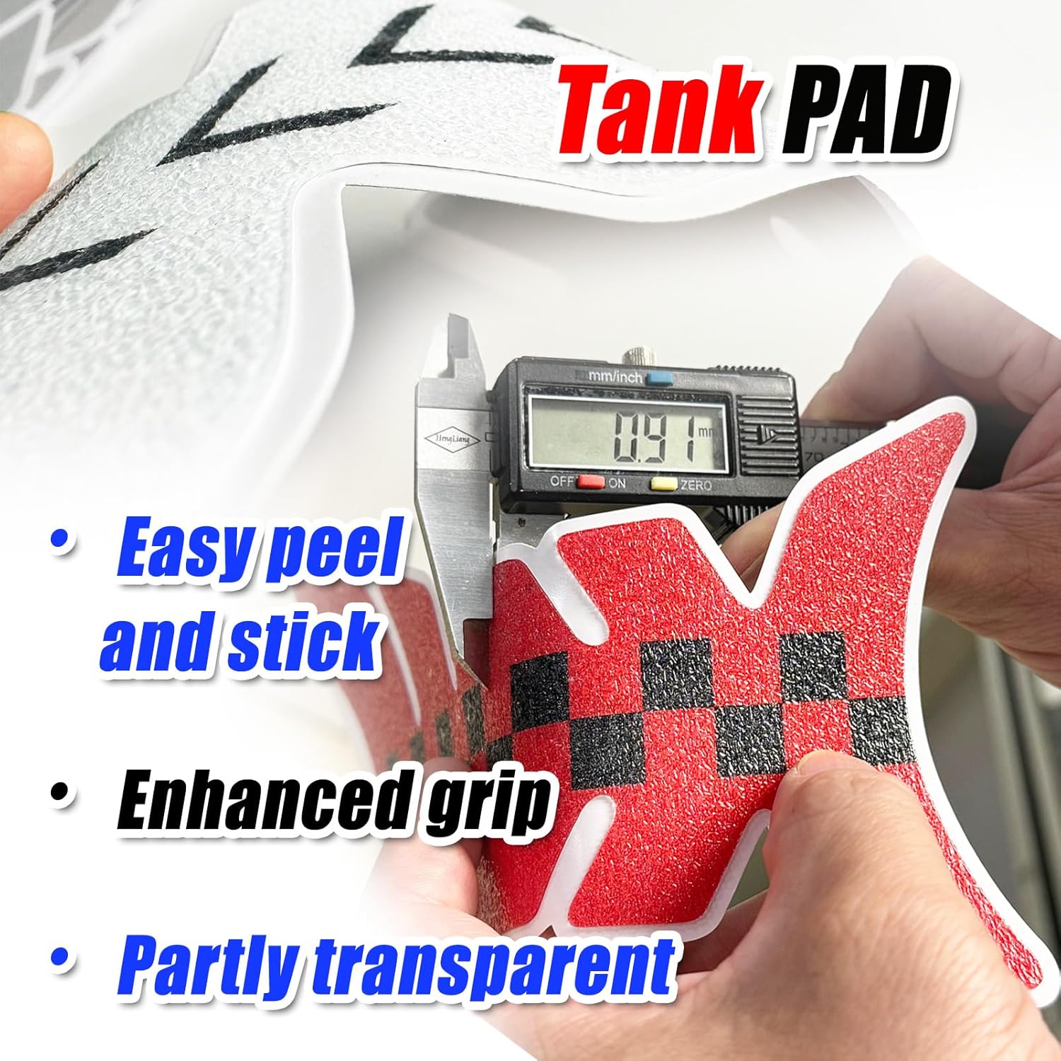 Fully Custom Motorcycle Gas Tank Pad Protector - Universal Anti-Slip Fish Bone Protection Grip Sticker Decal - Upload Your Photo/Image to create your unique TANK PAD