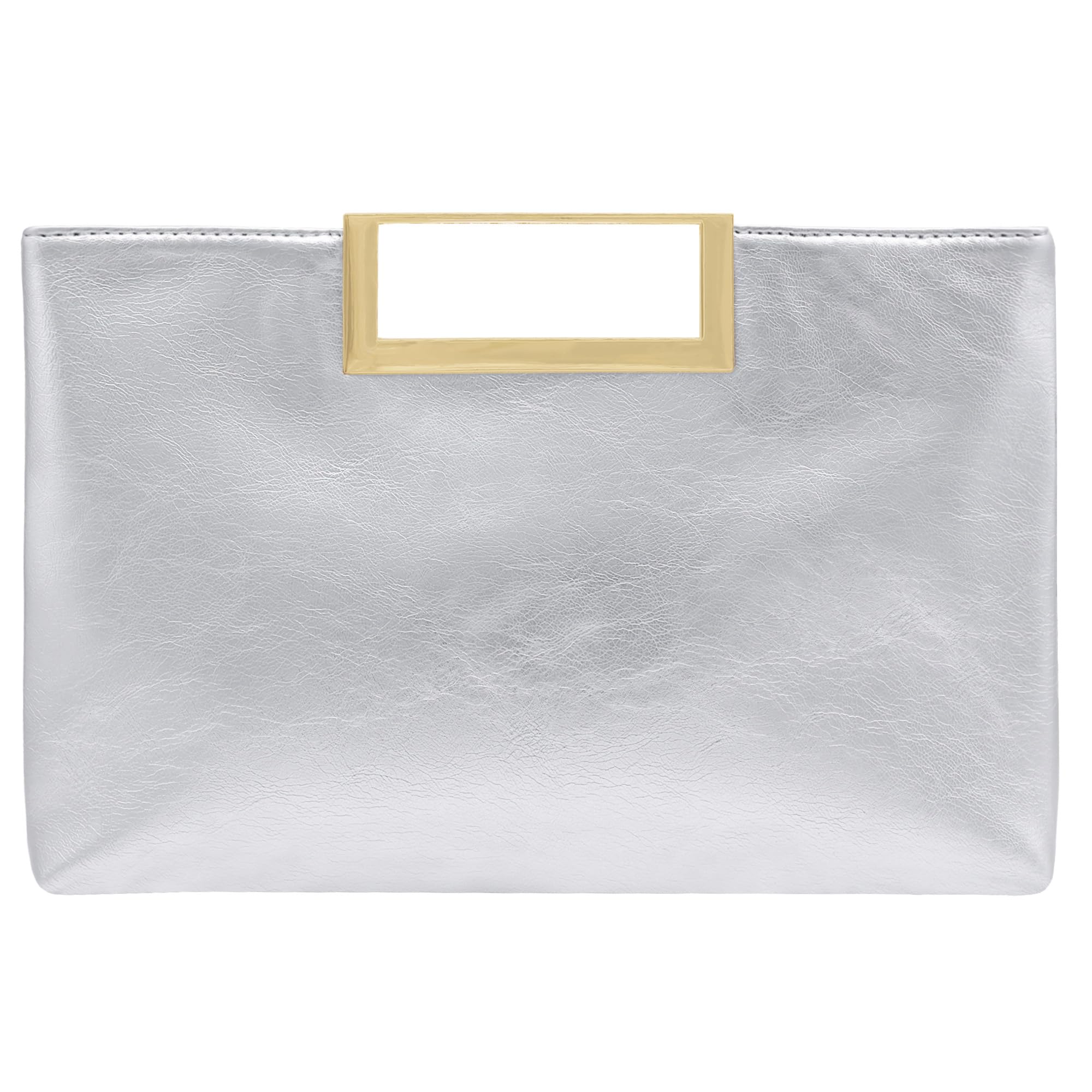 Bolso de mano para mujer, formal, casual, brillante, de piel sintética, con asa, para graduación, cóctel, boda