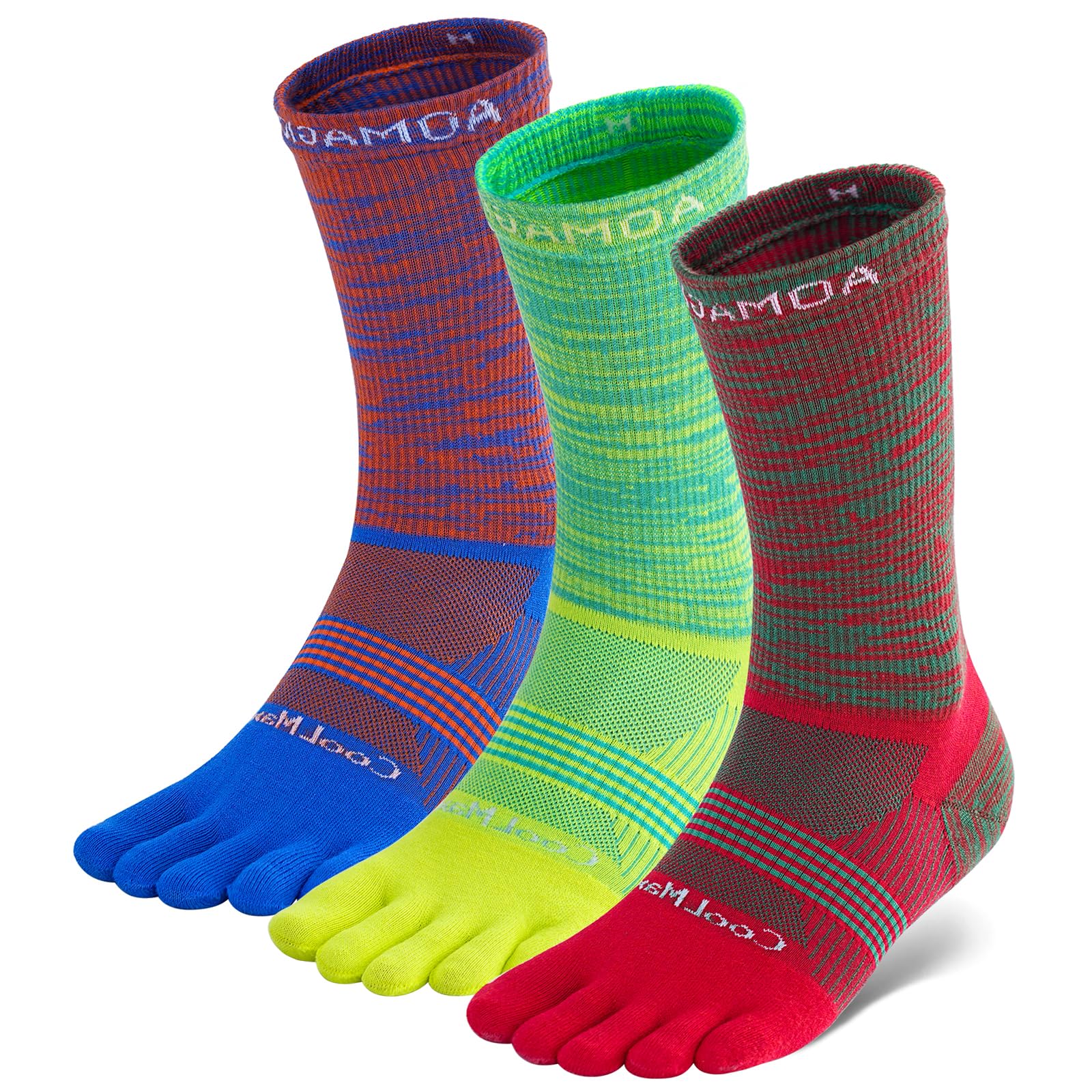 likloks Crew Toe Socks for Women Men - Athletic Running Hiking Socks with Toes - Comfortable Soft Breathable