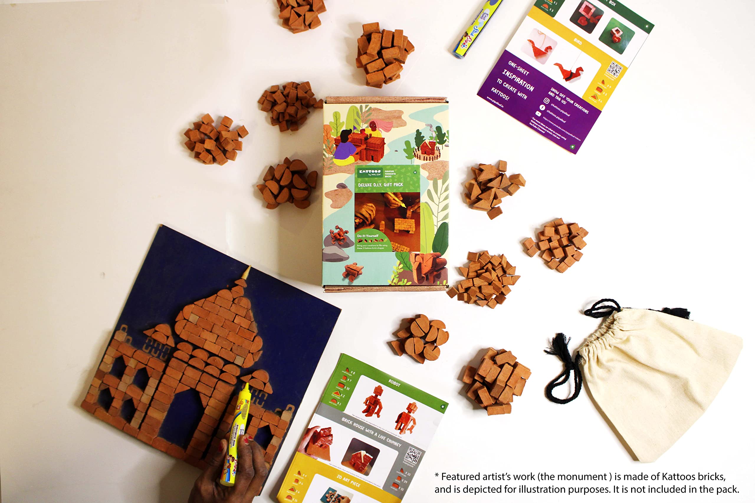 Kattoos Deluxe D.I.Y. Gift Pack - Miniature Terracotta Bricks (Reddish Brown Bricks) (Deluxe Gift Pack (276 Bricks)) (Deluxe Gift Pack (276 Bricks)) - Image 5 thumbnail