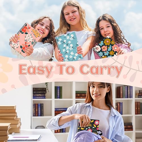 Miniatura 7 de Paquete de 8 cuadernos en espiral A5 de 8.3 x 5.7 pulgadas, cuaderno de espiral con rayas universitarias, 100 páginas50 hojas, cuadernos