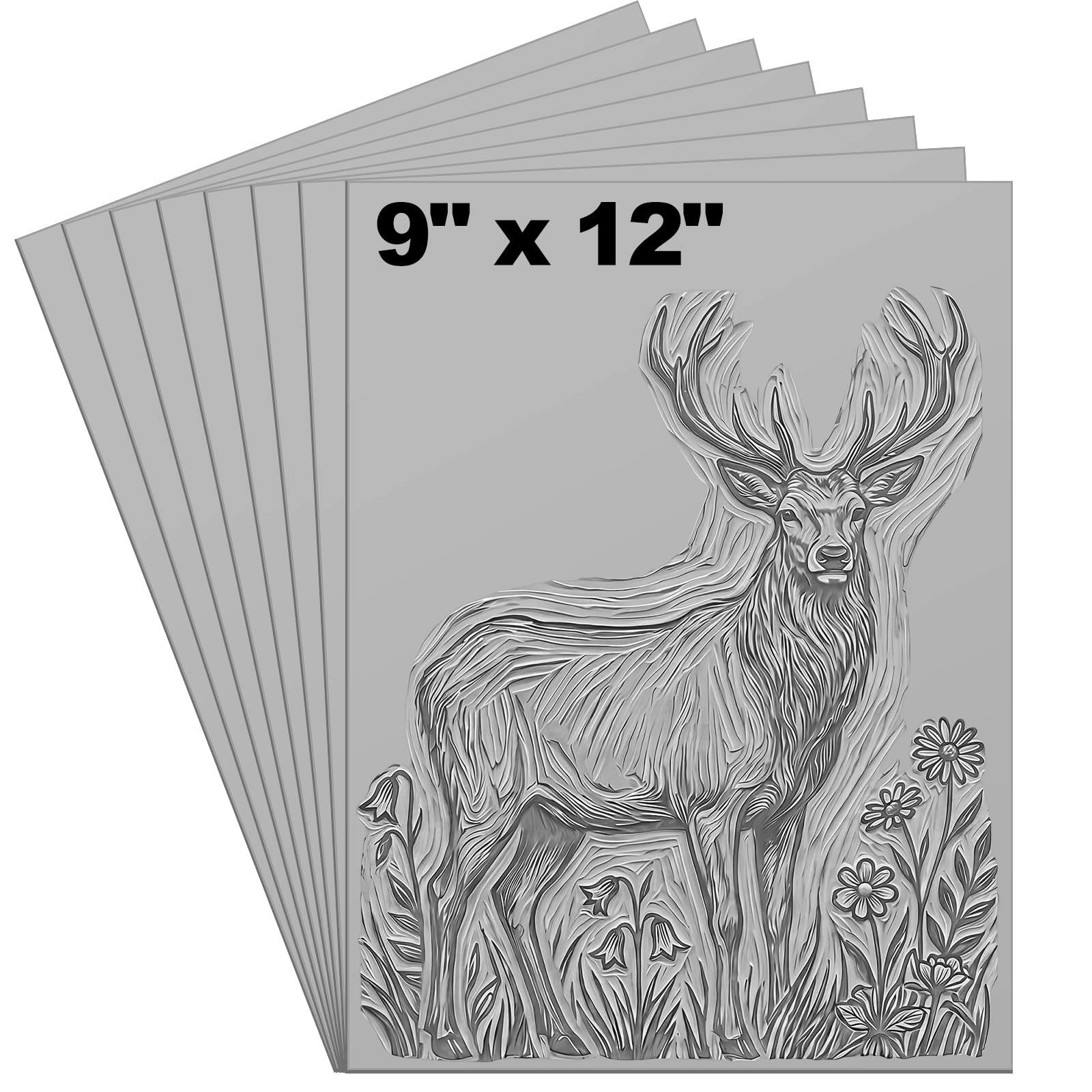 Yeaqee 1 Pcs 9 x 12 Inch Linoleum Blocks for Printmaking, Gray