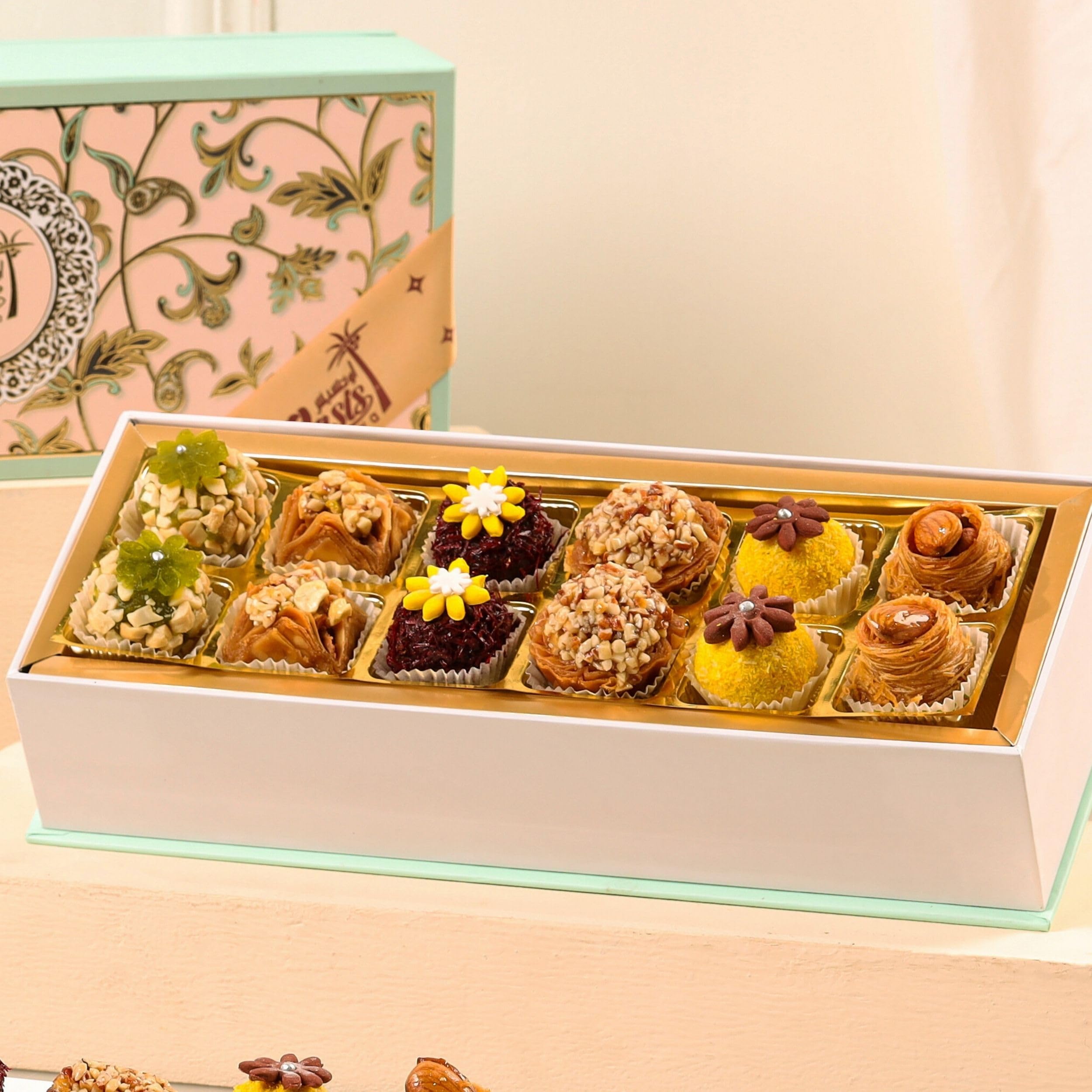 Oasis Baklawa Assorted Baklava Sweets | Marine Collection Box – Premium Turkish & Lebanese Sweets Gift Box | Festive Gift Hamper for Rakhi, Diwali, Eid, Weddings & Corporate Gifting (12 PCS) 2
