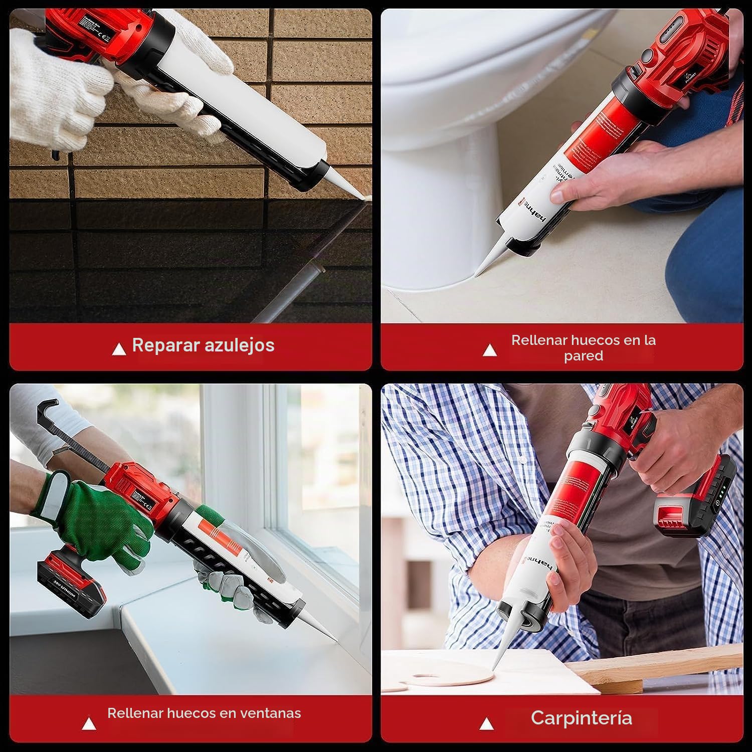 Pistola de silicona eléctrica para Makita 18V, pistola de cartucho eléctrico de 2000 mAh, pistola de silicona con LED, 4 velocidades, pistola de juntas eléctricas de 300 ml para sellar, sellado (2