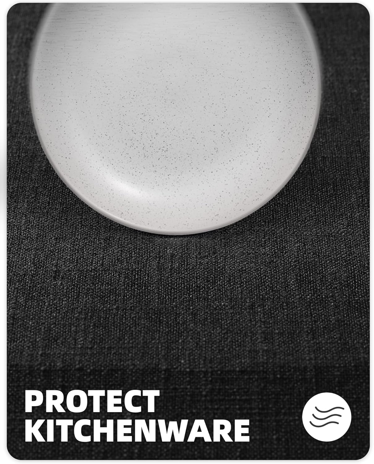 Color&Geometry Anti Fatigue Kitchen Mat 20"x39", 0.9 Inch Thick Cushion, Stain Resistant, Padded Cushioned Floor Comfort Mat for Home, Kitchen Sink, Garage and Office Standing Desk, Black