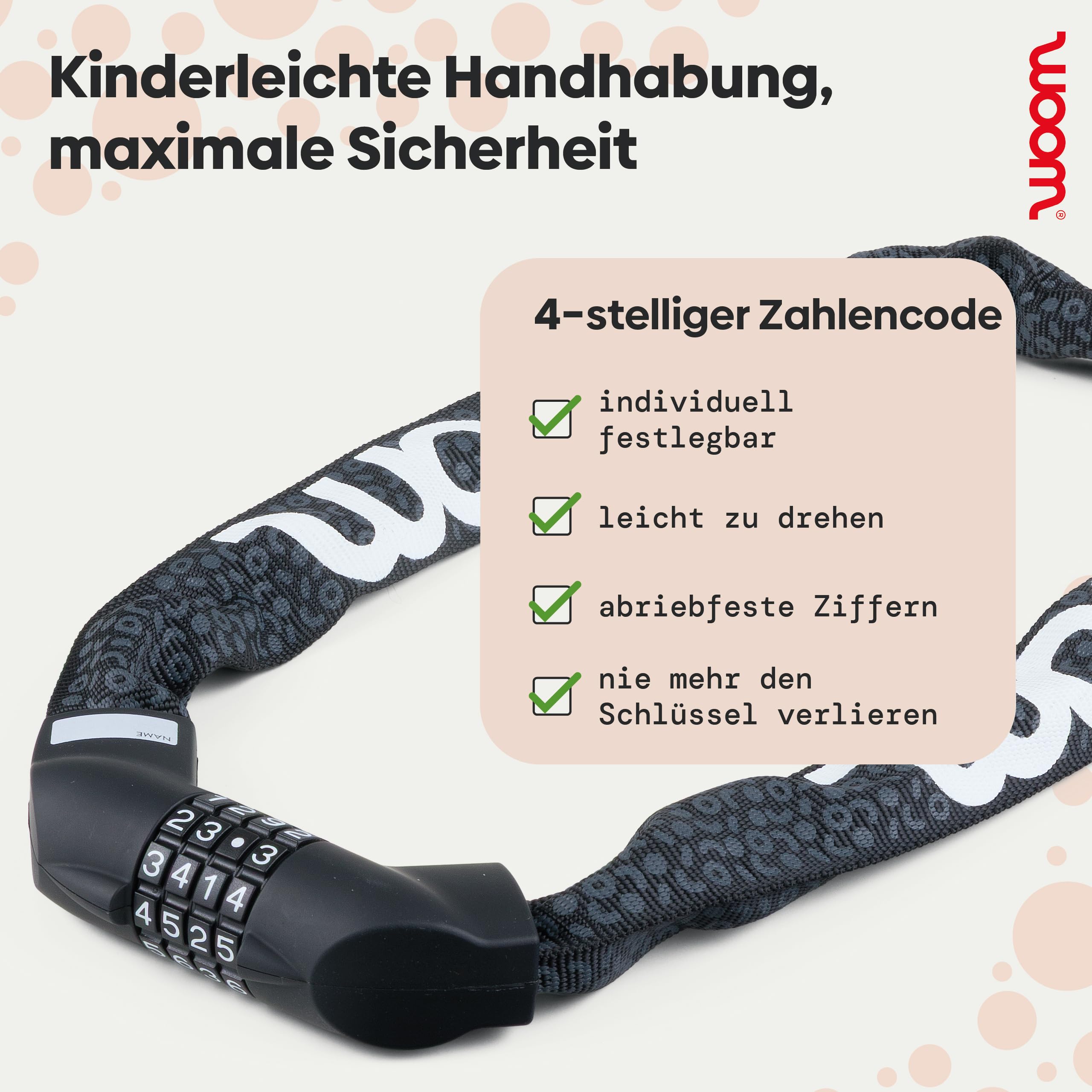 woom fahrrad schloss LOKKI Fahrradschloss für Kinder, Zahlenschloss, Hohe Sicherheit, 61 cm Kettenlänge, 6 mm Kettenstärke, Ummantelung (Schwarz) Sport & Freizeit Intensifiers:Echo 1800-2200 FOM White Phosphor NAKED Optics The Troop use__mtb