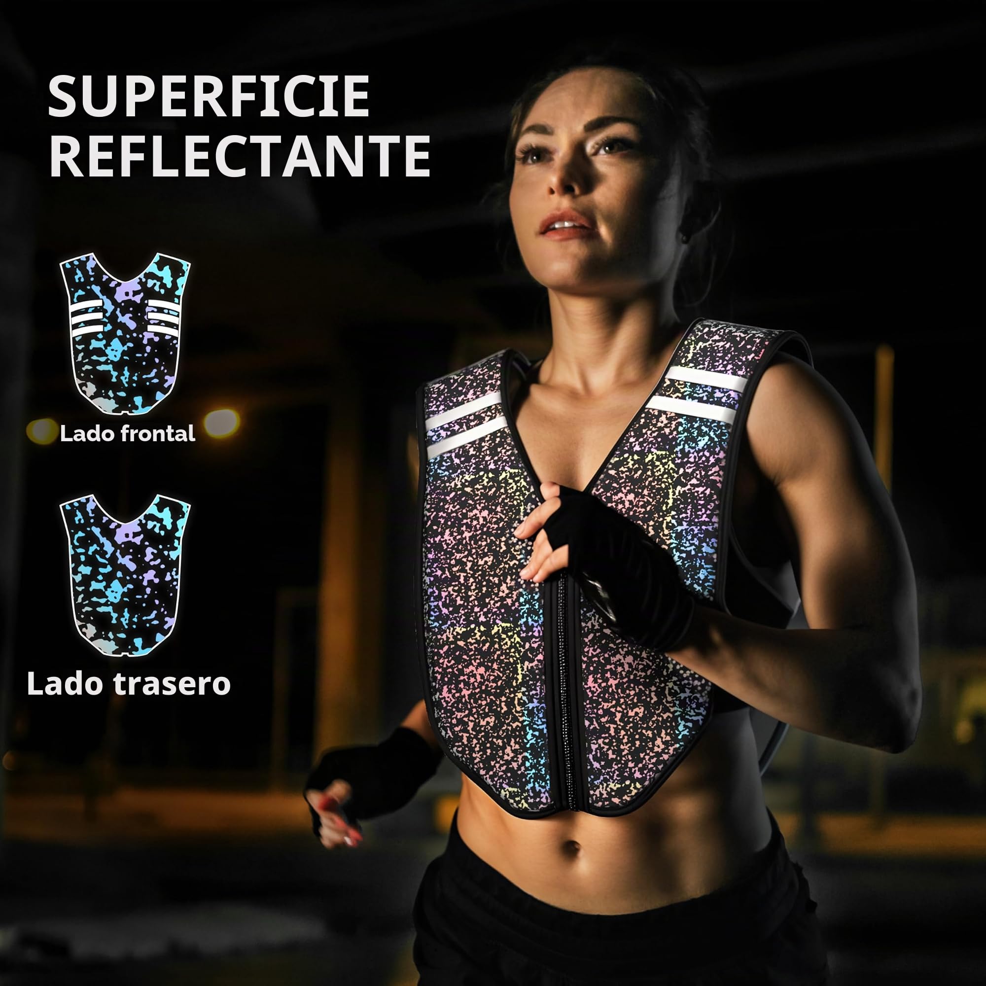 PROIRON Chaleco lastrado, Chaleco de peso, Material suave y lavable y reflectante, Peso de 3/5/8/10kg disponible, Para el entrenamiento de fuerza y resistencia, correr, aeróbic, boxeo, pérdida de peso.