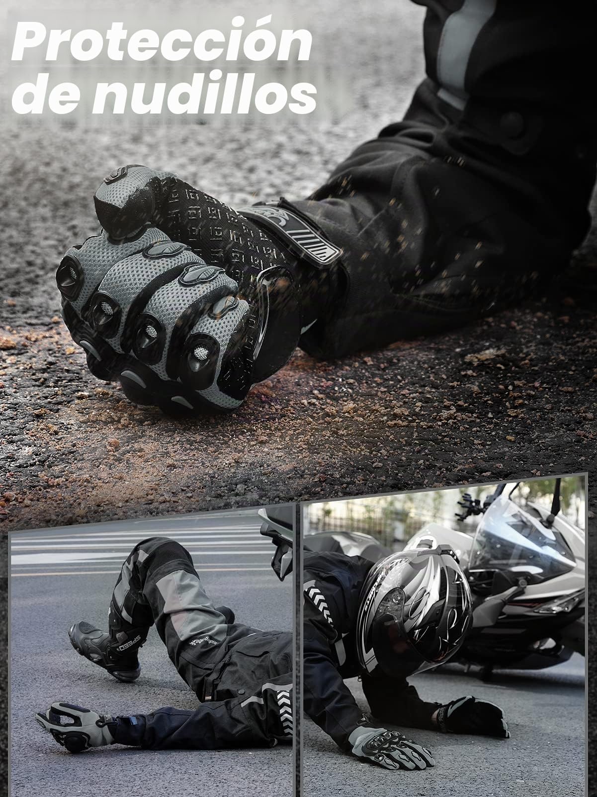 COFIT Guantes de Moto de Verano para Hombres y Mujeres, Malla Transpirable Guantes de Moto con Pantalla Táctil para Equitación BMX ATV MTB, Motocicleta, Carreras de Carretera, Bicicleta