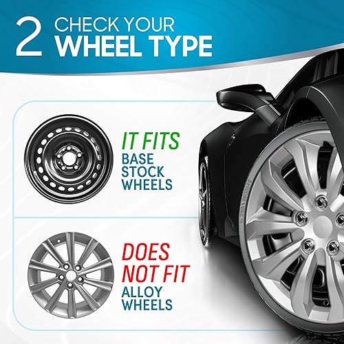 Miniatura 5 de BDK (paquete de 4) Tapacubos de 16 pulgadas de primera calidad para llantas de automóviles, camiones, SUV, furgonetas, reemplazo directo OEM