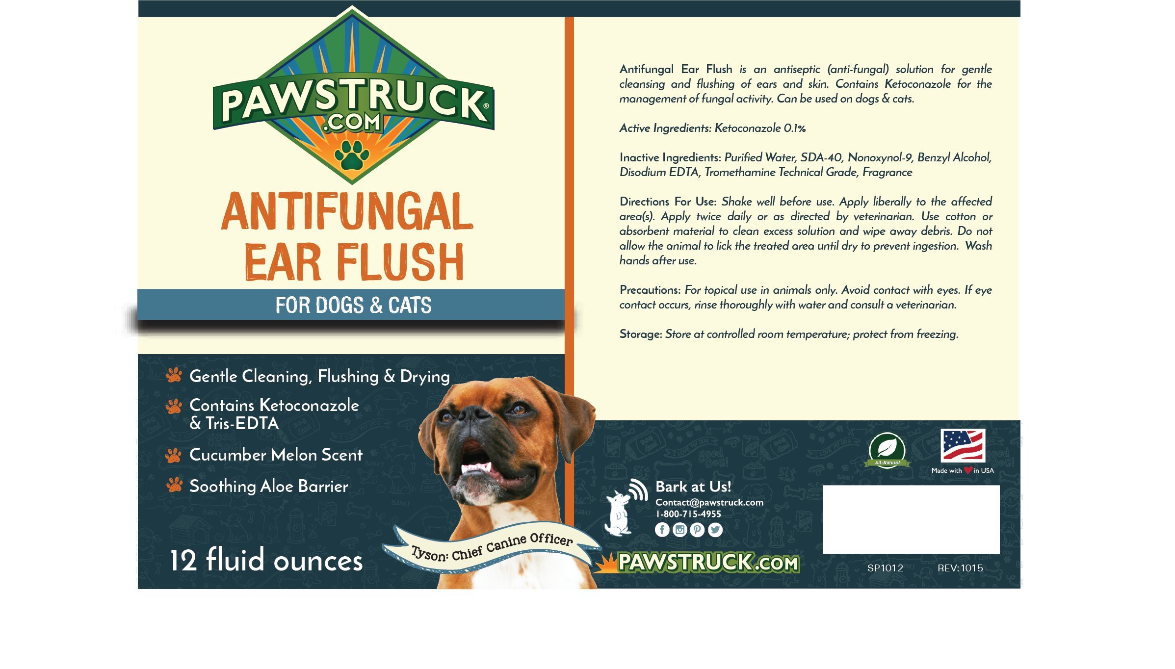 Pawstruck AntiFungal Ear & Skin Flush 1 Dog Ear Infection Treatment