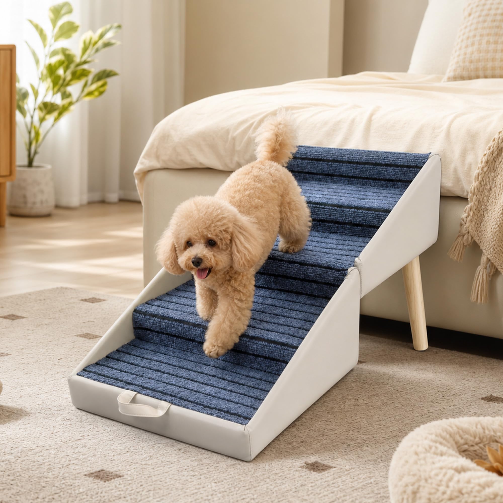 Scala E Rampe 2-In-1 Per Cani Pieghevole Utilizzabile Anche Come Sgabello