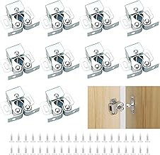 Double Roller Cabinet Door Latch 10 Pieces Latches for Cabinets Door Closing Cabinet with 40 Screws for Cabinets, Furniture (Silver)