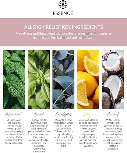 Vista 3 de Essence - Difusor nasal de aromaterapia portátil, alivio de alergias, anillo de nariz de aceite esencial, clip de aroma personal para viajes