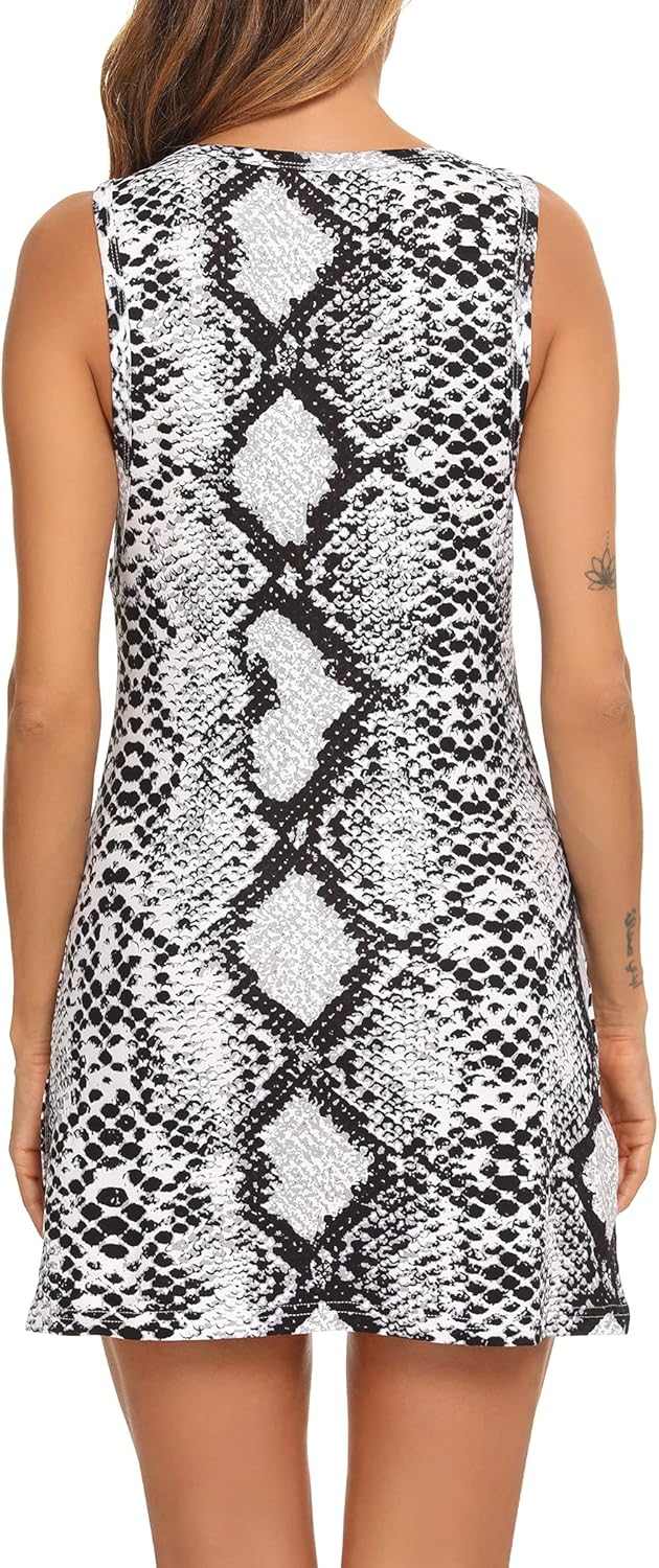 YYA Pattern Sleeveless Nightgowns for Women Tank Sleep Shirts Chemise Night Lingerie Dress S-XXL - Image 5