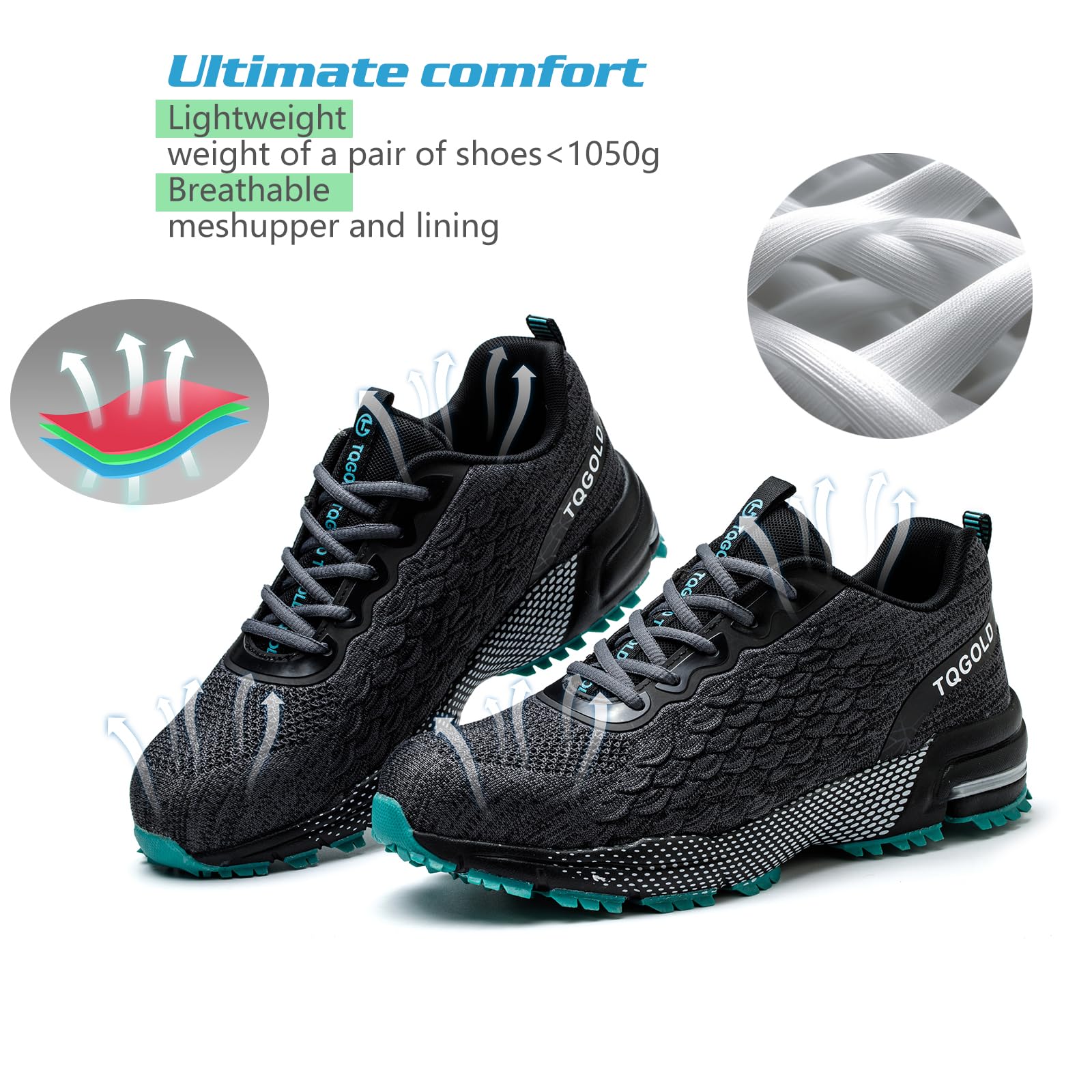 TQGOLD Scarpe Antinfortunistiche Uomo Leggere Comodo Donna Scarpe da Lavoro con Punta in Acciaio Ammortizzazione Traspiranti Antiscivolo Scarpe Protettive Industriali