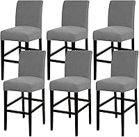 Vista 34 de Funda elástica para taburete de bar, taburete de mostrador, funda para silla de pub para comedor, cafetería, funda protectora para taburete de bar