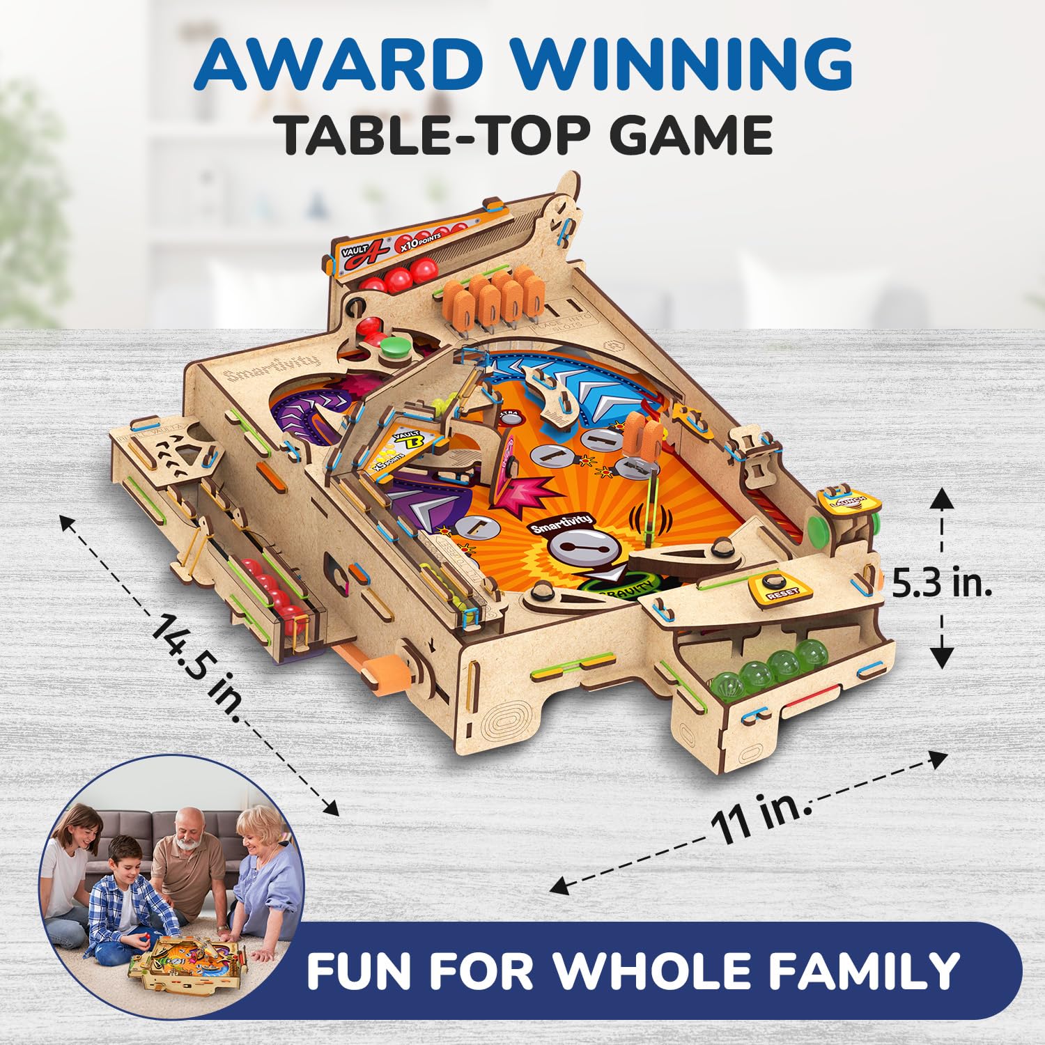 Smartivity Flipperautomat zum Selberbauen für 8- bis 99-Jährige, Geburtstagsgeschenkideen für Kinder und Erwachsene, Mint-Spielzeug für Jungen und Mädchen, lustiges Familien- und Partyspiel