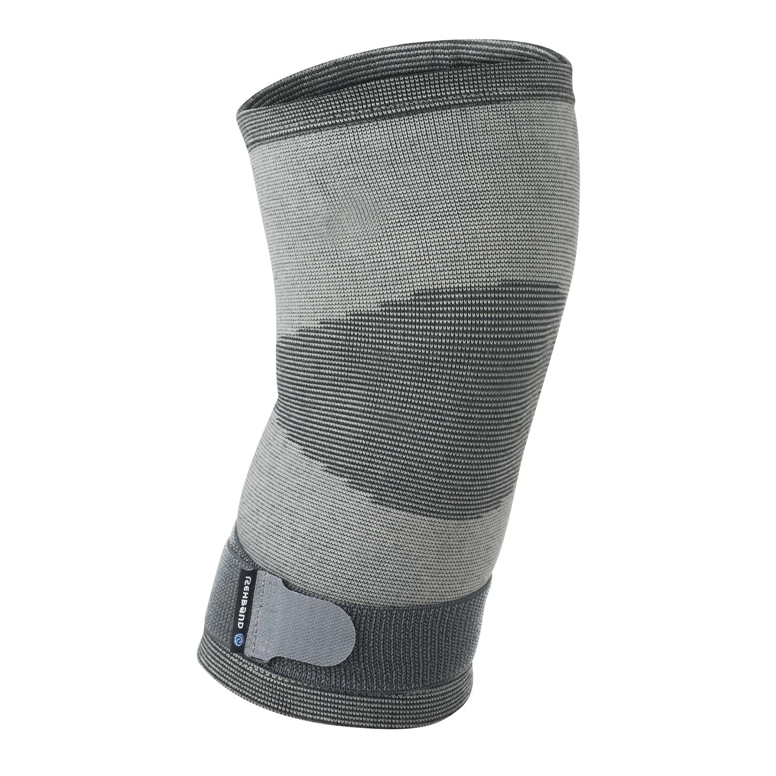 Rehband Knitted Knee Sleeve for sports & daily life, knee compression sleeve stabilizes muscles and improves blood circulation, Colour:Grey, Size:Medium