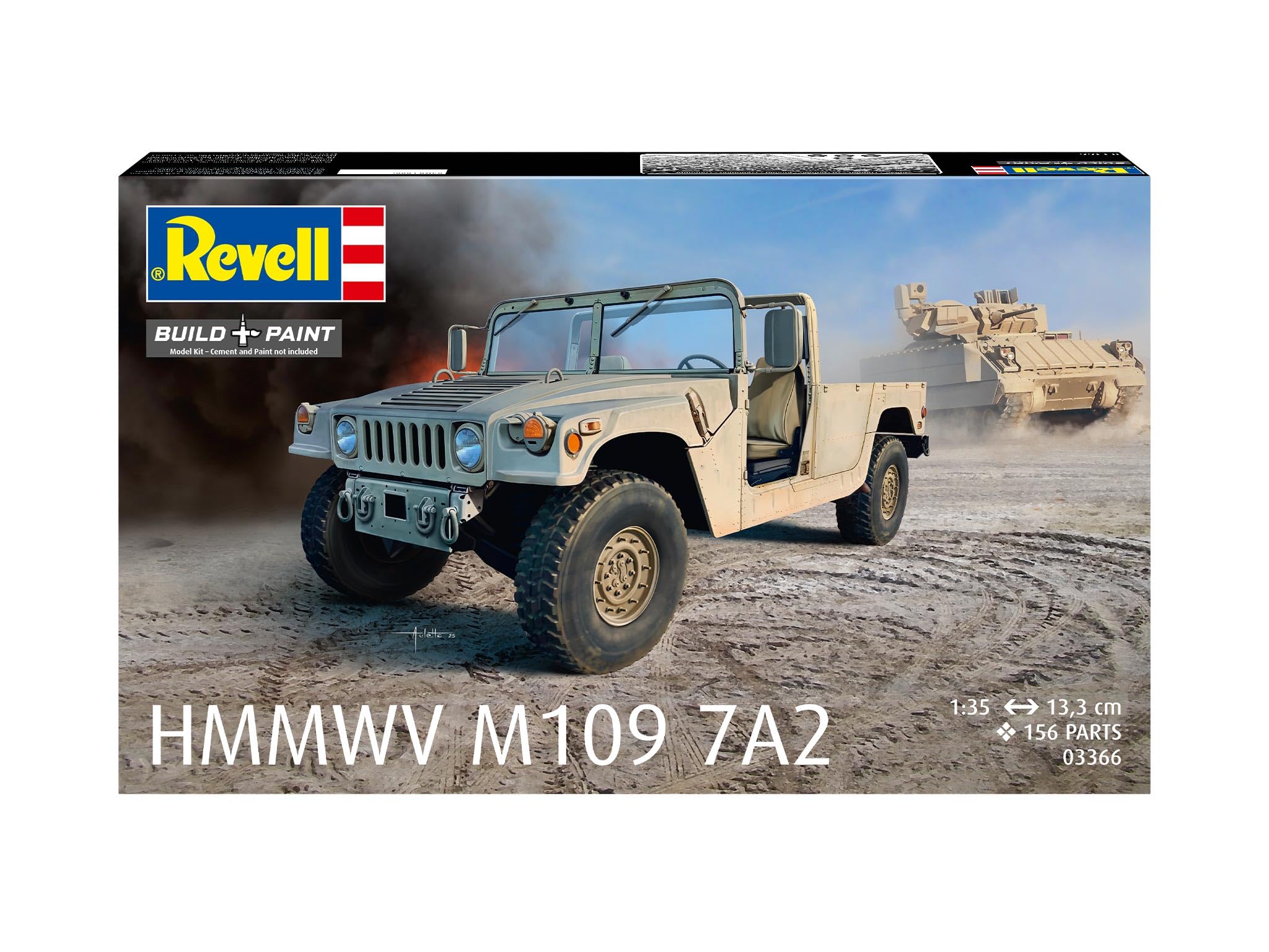 Revell 03366 HMMWV M1097A2 escala 1:35 - Kit de modelo de plástico sin construir/sin pintar