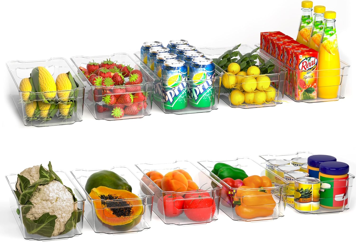 KICHLY Pack of 10 fridge organizers and storage for Freezer