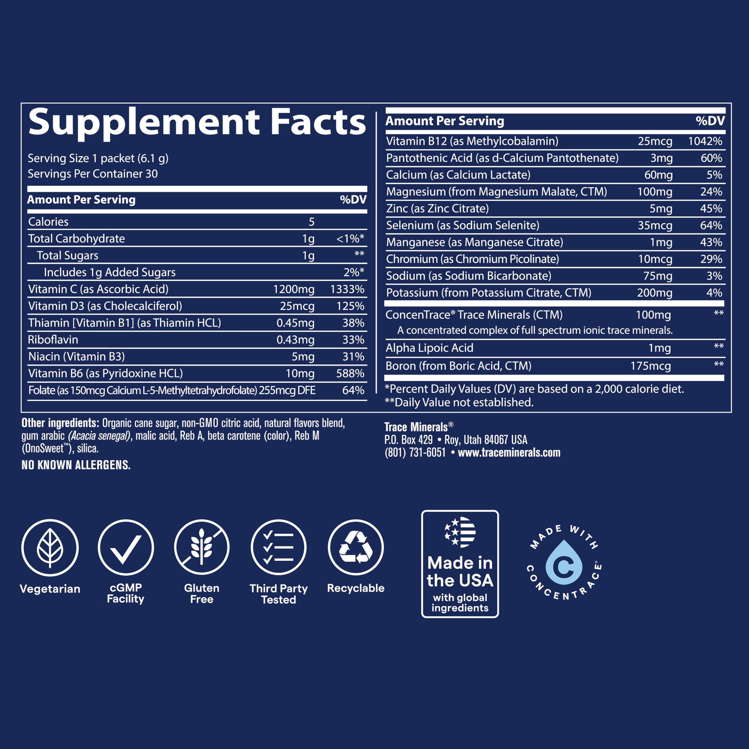 Trace Minerals Power Pak Electrolyte Powder Packets, Orange Blast, 30 Ct — Amazon image 3