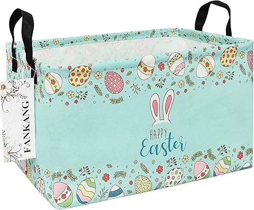 Miniatura 35 de FANKANG - Cestos de almacenamiento, cesta de lavandería plegable de lona para cuarto infantil con revestimiento impermeable de PE, grandes cestas de