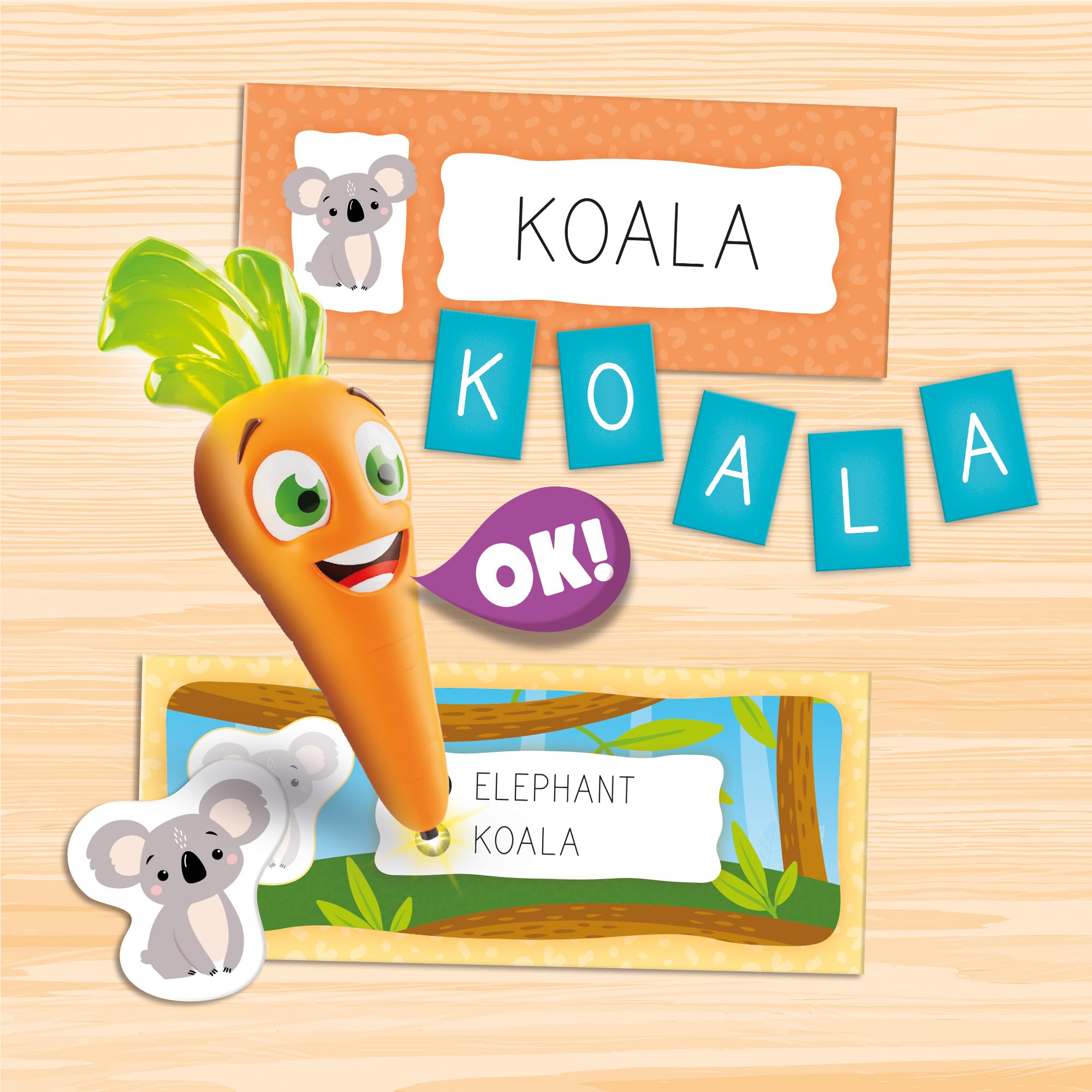Lisciani – CAROTINA Encyclopédie des Animaux – Valisette Éducative Portable pour Enfants 3-6 Ans – Stylo Parlante & Lumineux – Quiz Interactifs Animaux – Activités Didactiques – Logique & Autonomie