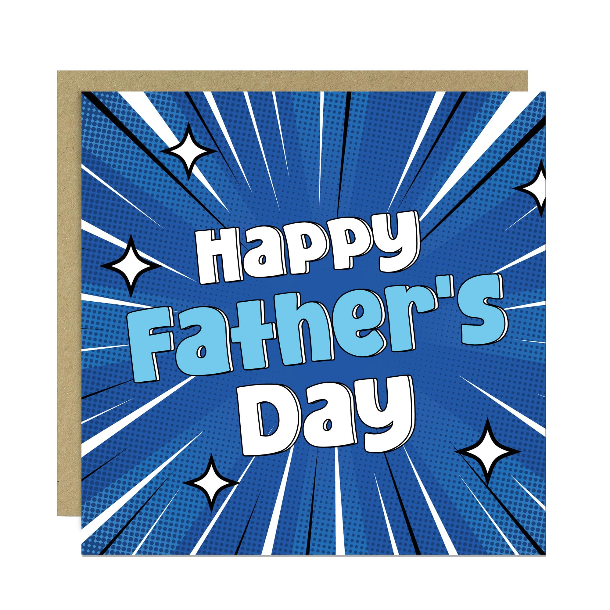 RED OCEAN Happy Father's Day Superhero Card For Dad 145 x 145mm Novelty Fathers Day Card For Dad Daddy From Daughter Son