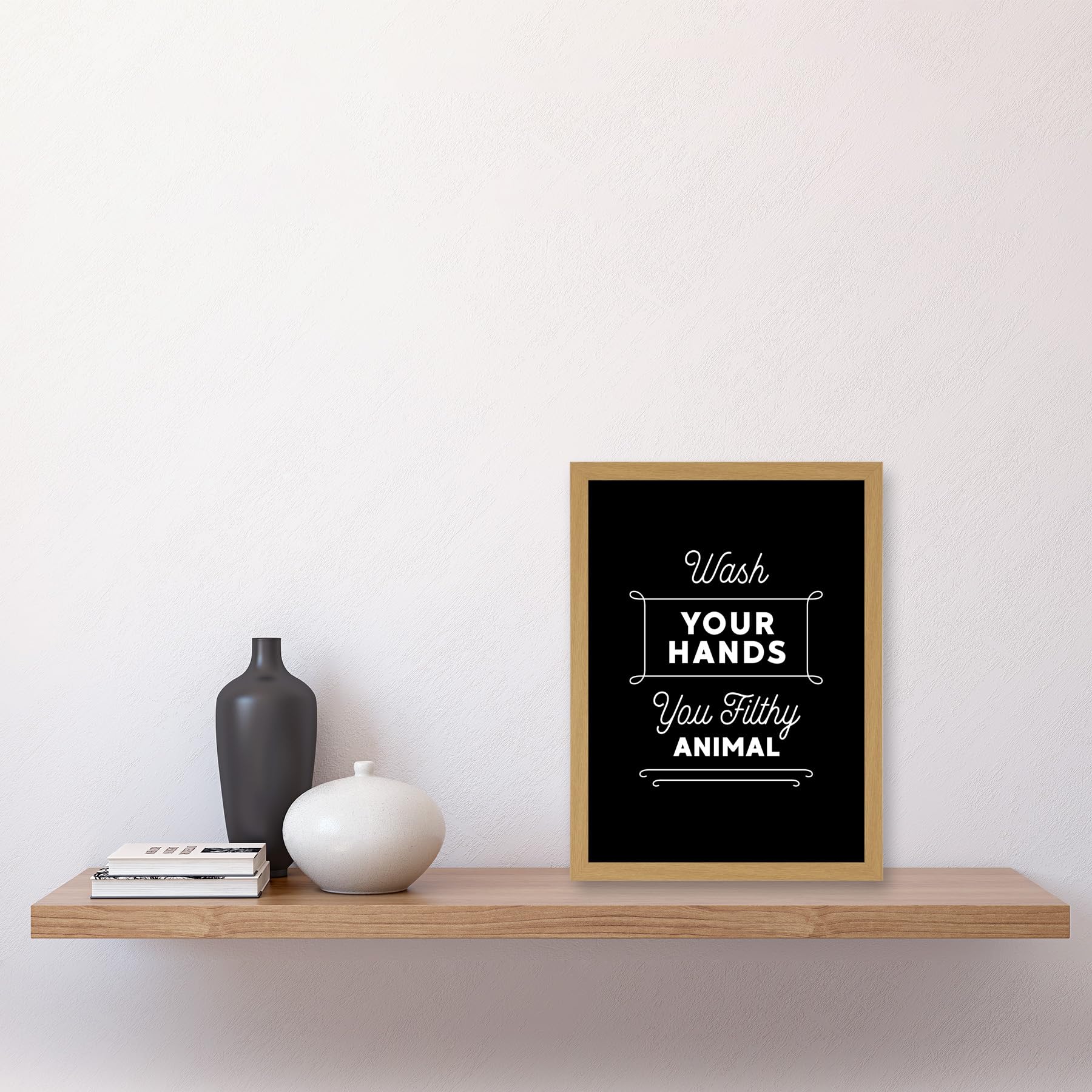 Funny Bathroom Wall Art Wash Your Hands You Filthy Animal Toilet Sign Bathroom Decor Artwork Framed Wall Art Print A4 - Image 2