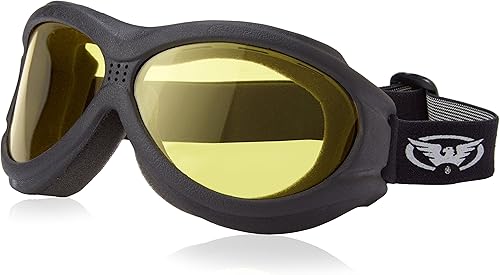 Hot Leathers Big Ben - Gafas de motociclista amarillas para motociclista, lentes antivaho