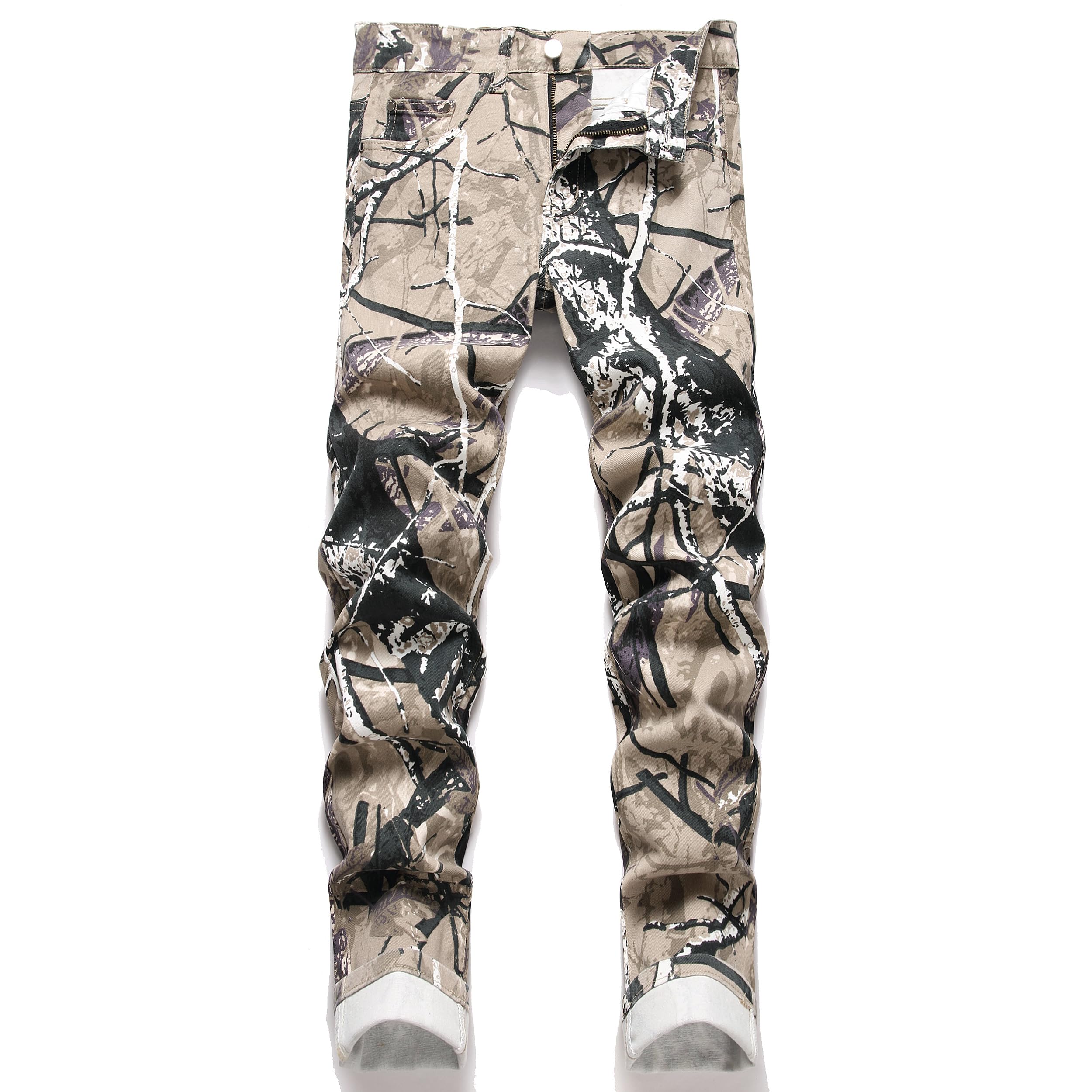 TMMMT Men's Fashion Camouflage Slim Jeans Pants