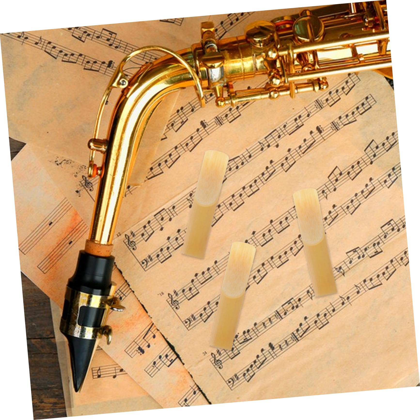 HEMOTON 50 Pcs caña de saxofón cañas de saxofón alto 1,5 cañas de saxofón cañas de clarinete caña eb Accesorios de saxofón Accesorios saxofón caña para principiantes fuerza 1.5 cañas Junco