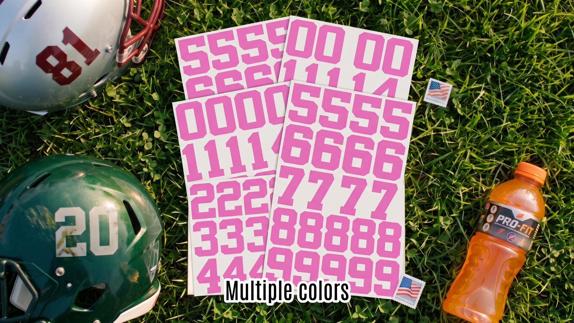 Epakh 102 Pcs Sports Helmet Numbers Sticker 1.25 Inch Vinyl Helmet Numbers Decals Self Adhesive Hockey Stickers for Baseball, Hockey, Football, Lacrosse, Batting(Black) : Sports & Outdoors
