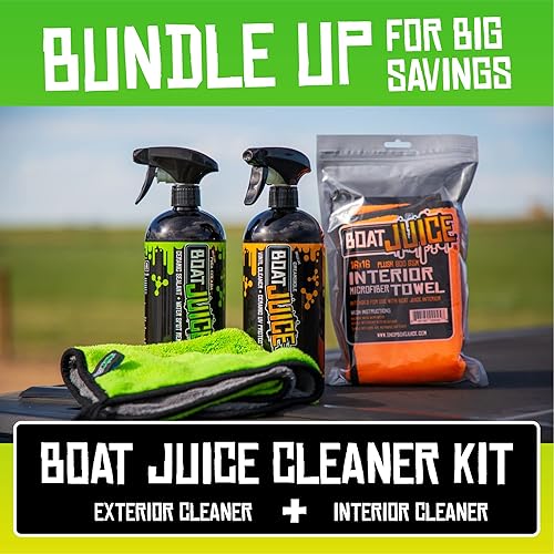 Miniatura 8 de Boat Juice Kit de limpieza para barcos – Limpiador exterior de barco de 32 onzas y galón, limpiador interior de barco de 32 onzas y galón, 2 toallas