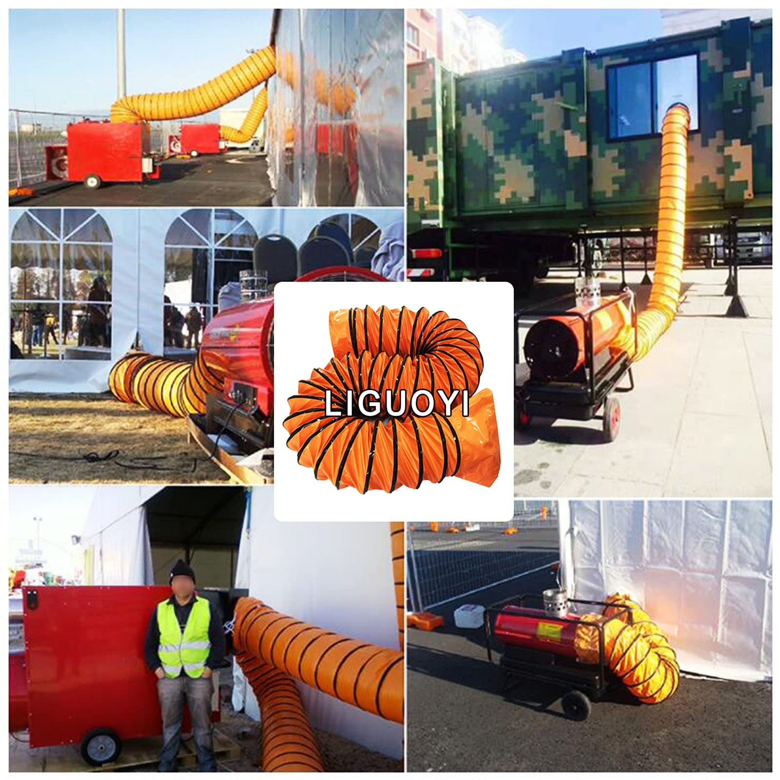 排気ファン用フレキシブルダクトホース、調節可能なロープとDリング