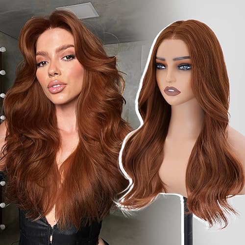 Auburn Wig-Synthetic Lace Front Wig 13X4 HD Wave Glueless Wigs Heat Resistant Wigs