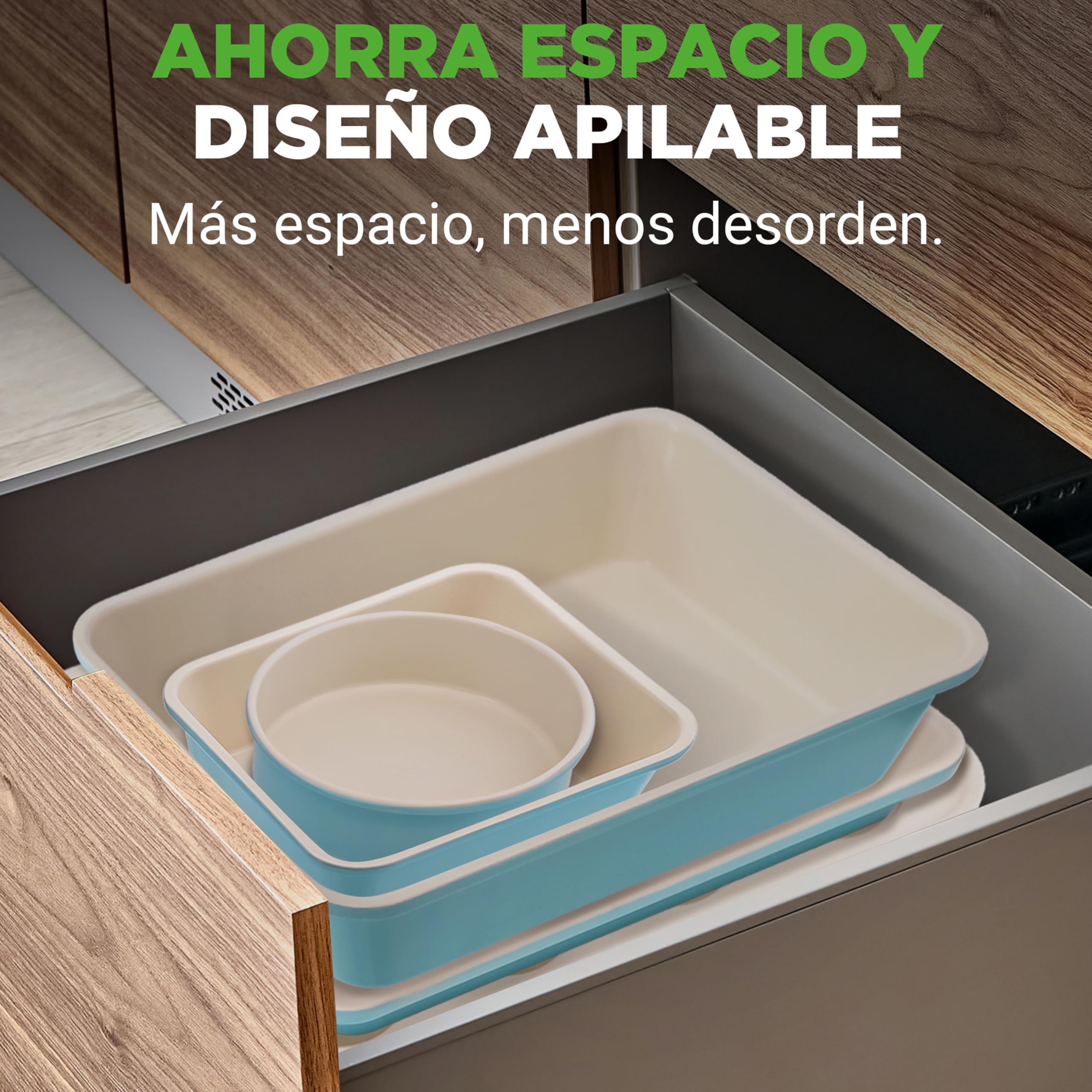 Nutrichef bandejas horno, Para galletas, Bizcochos, Moldes para muffins y pasteles, Set de 6 piezas, Duraderas, Antiadherentes